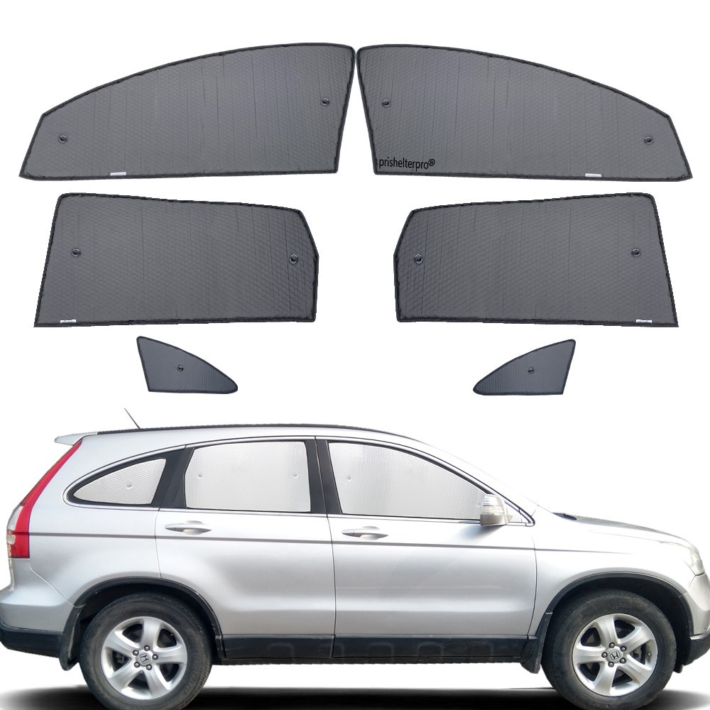 Fit For Honda CRV 07-11 Side Window Black Silver Rest Camp Privacy Sunshade 6pcs