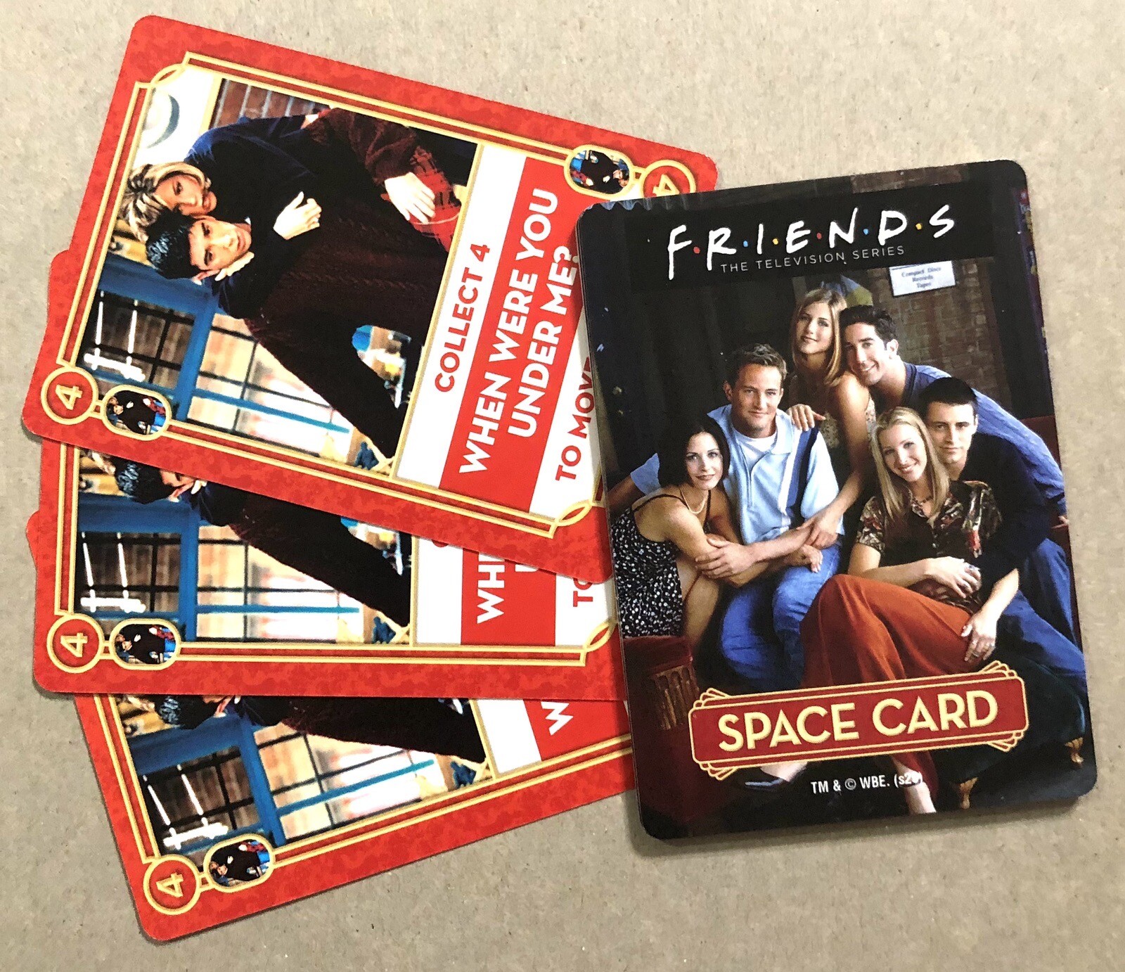 Friends Card Scramble Game Replacement Part - Red Space Cards NEW