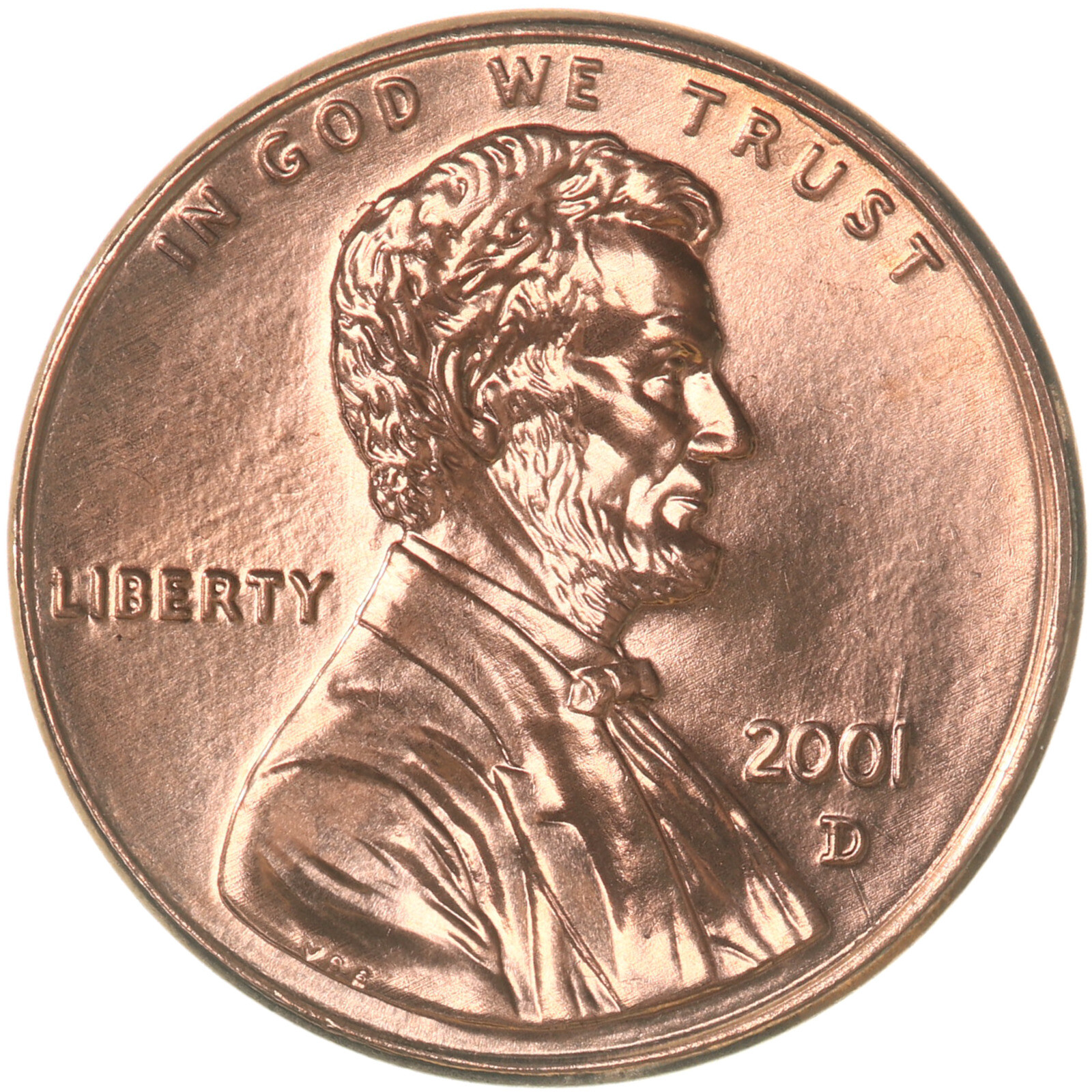 2001 D Lincoln Memorial Cent Choice BU Penny US Coin