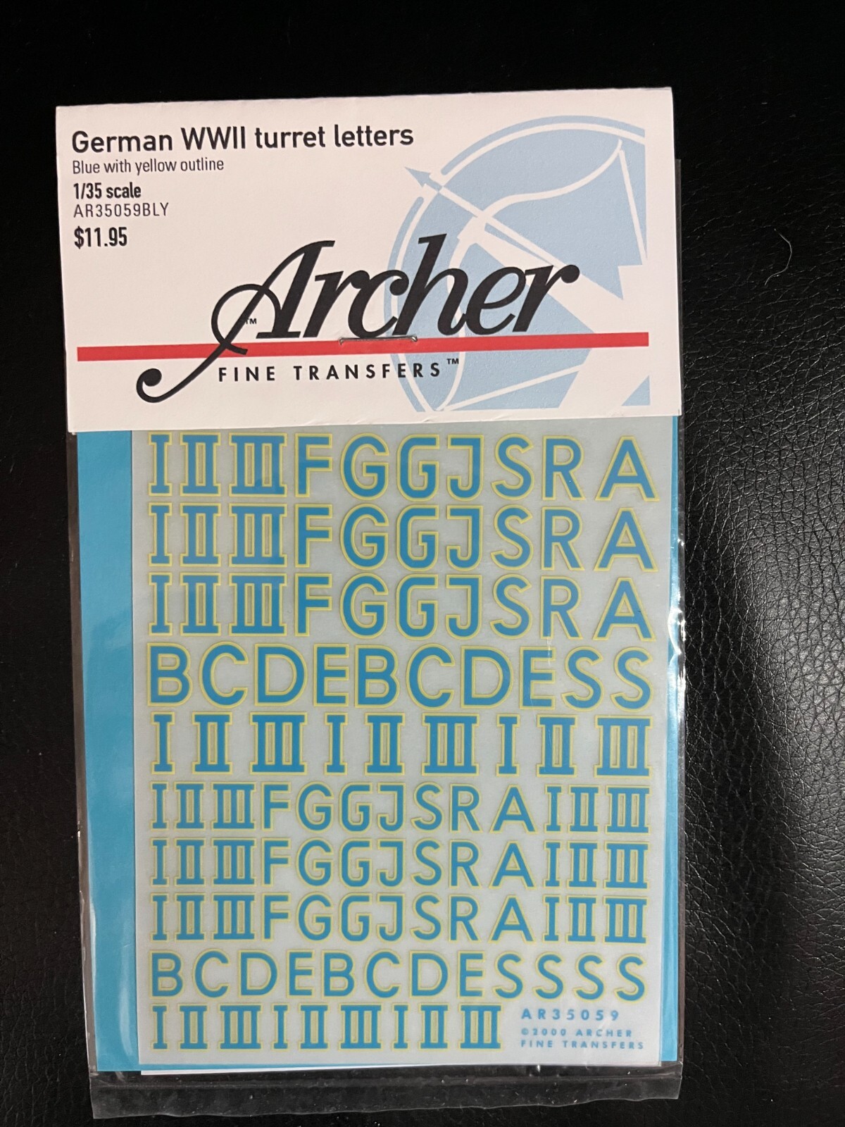 Archer 1/35 AR35059BY German Turret Letters (Blue/Yellow). New, ships from USA.