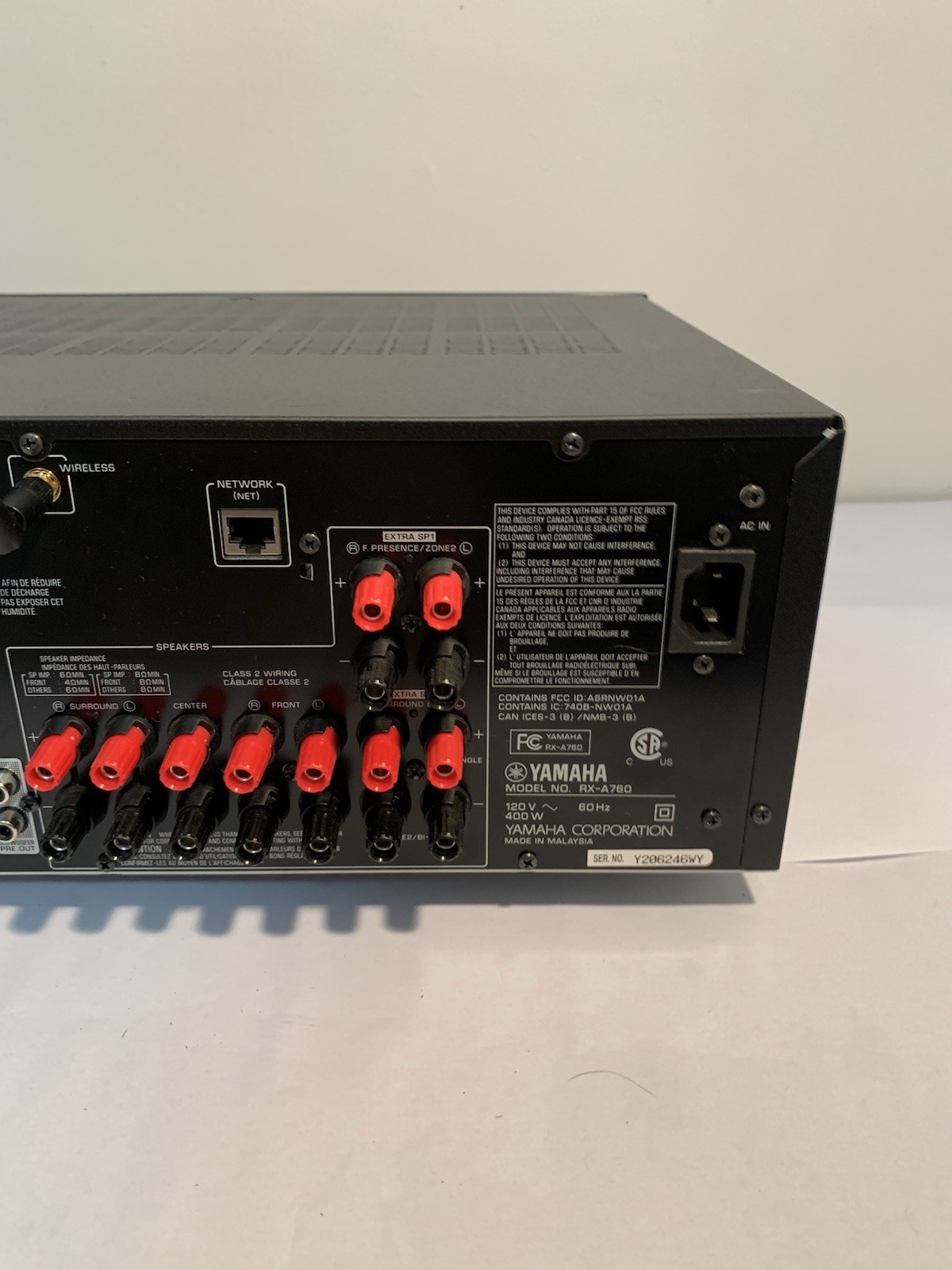 Yamaha RX-A760 AM FM AV HDMI Bluetooth Receiver - No Remote - Great Shape