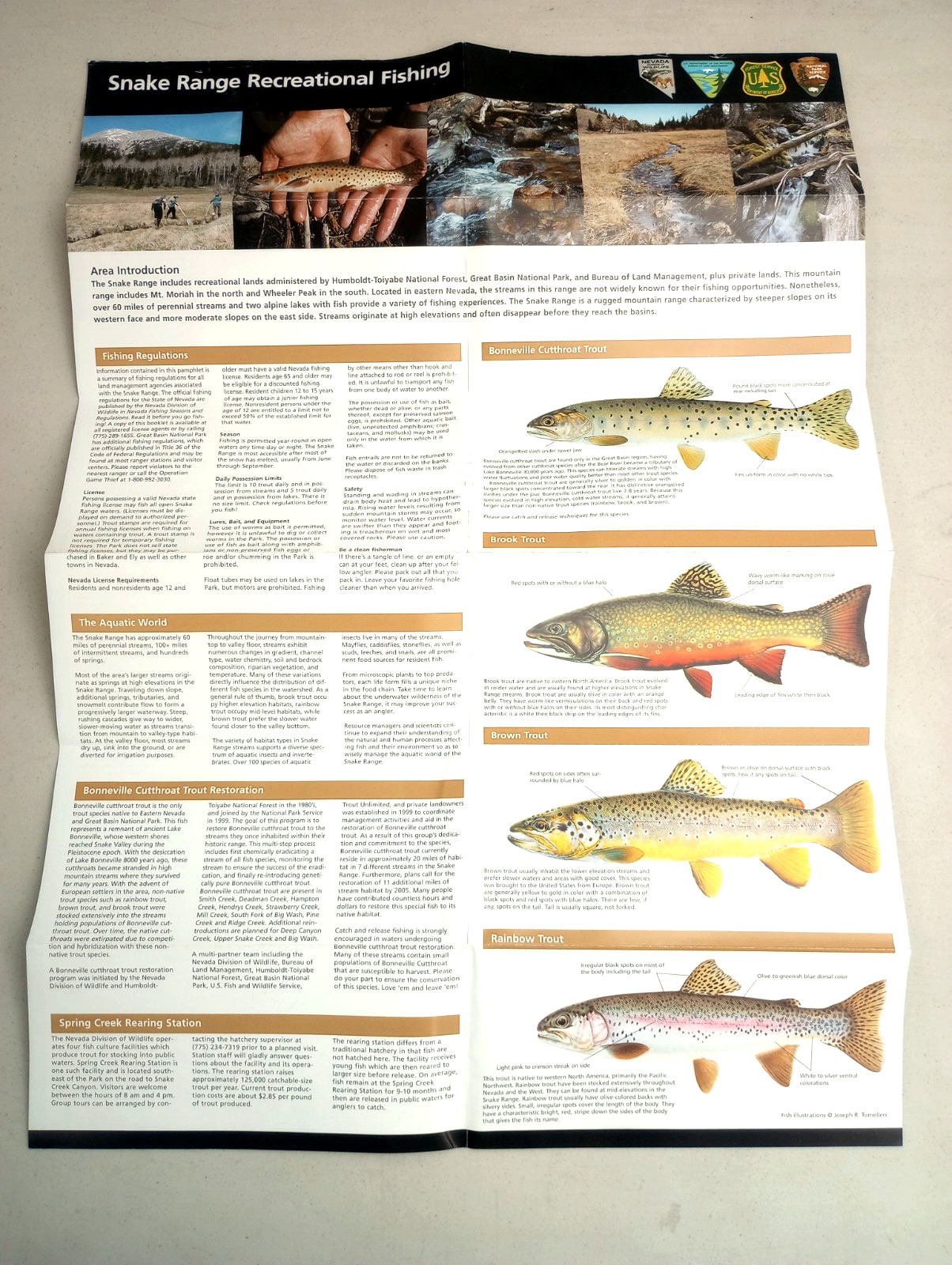 Snake Range Recreational Fishing Opportunities Map Nevada