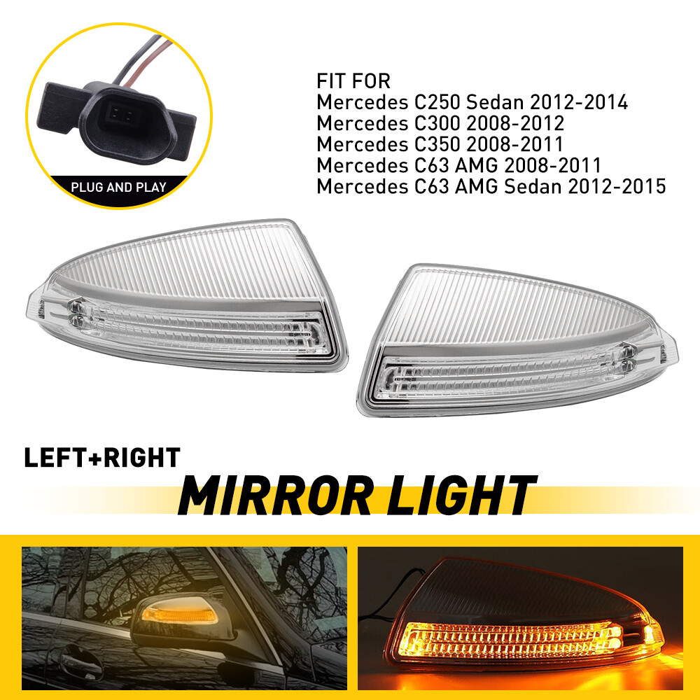 Right Left Side Mirror Light Turn Signal Amber For Mercedes Benz W204 C250 C300