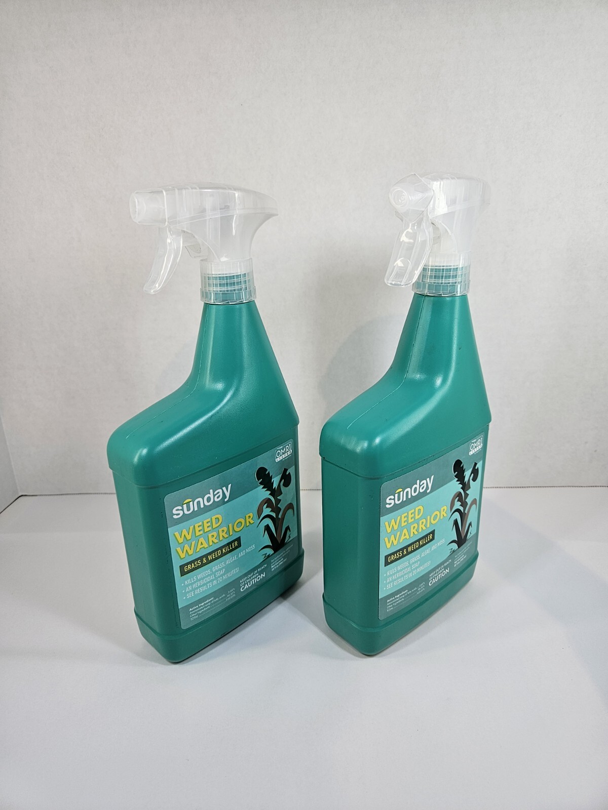 Lot of 2 Sunday Weed Warrior 32oz Grass & Weed Killer Spray OMRI Listed