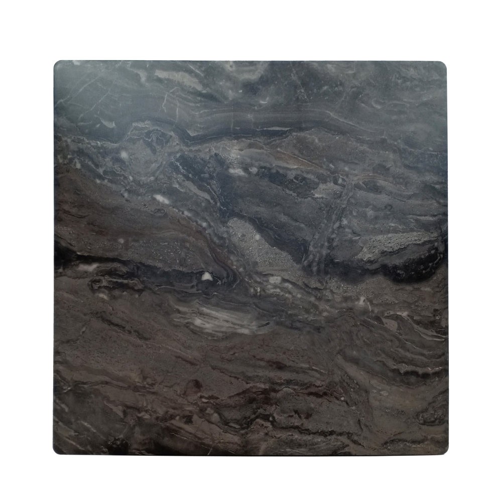 Dining Table Rubberwood Legs Marble Finish High-Pressure Laminate Surface