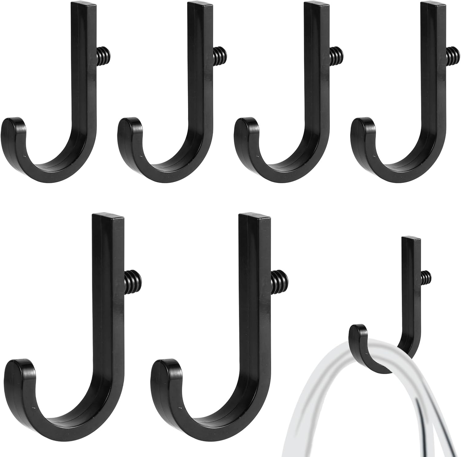 6pcs Tool Hooks Compatible with Suncast/Craftsman Shed, Premium Plastic Black