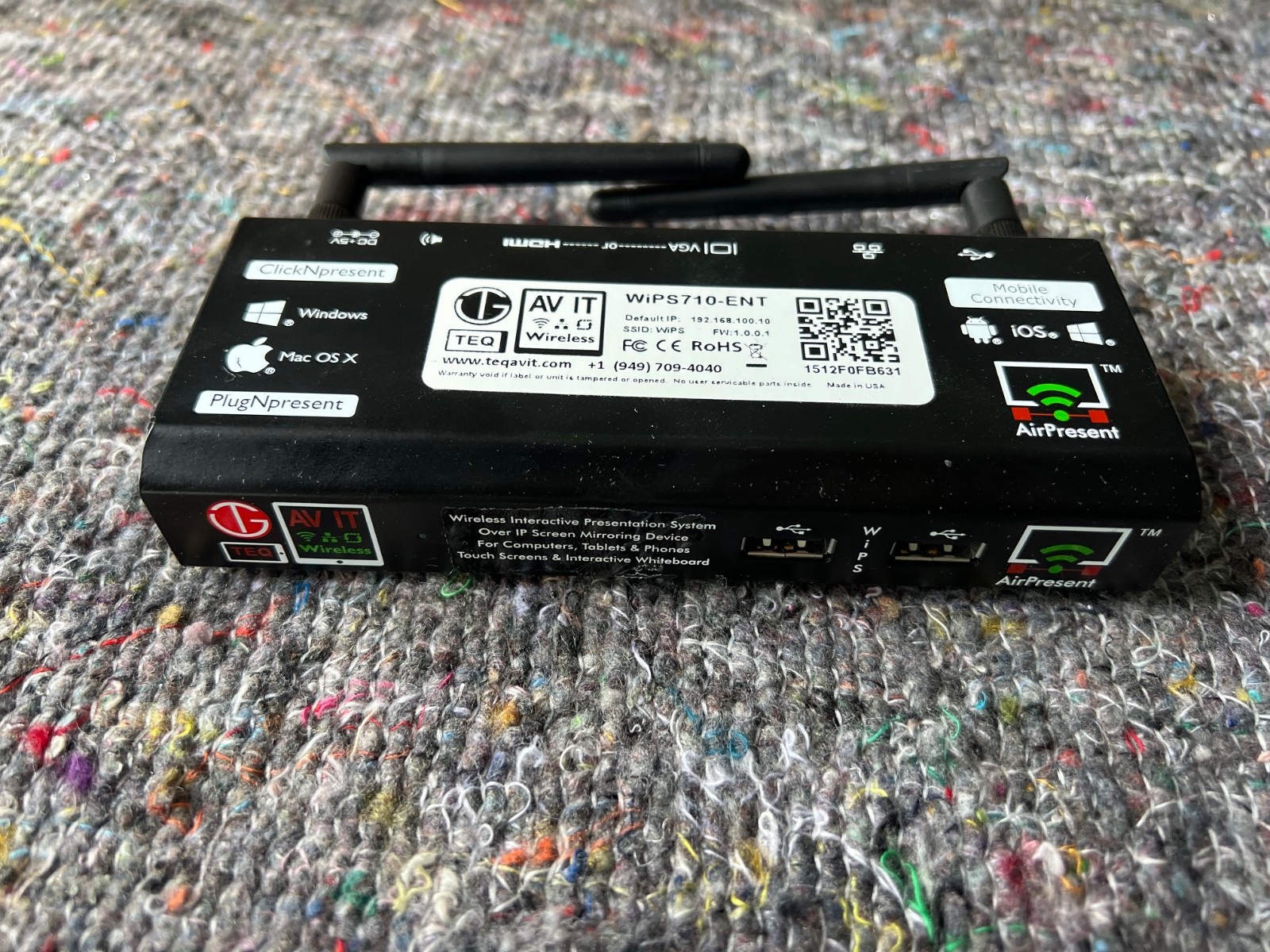 TEQ AVIT WiD510-ENT VGA/HDMI WIFI Presentation System W/ UK PSU