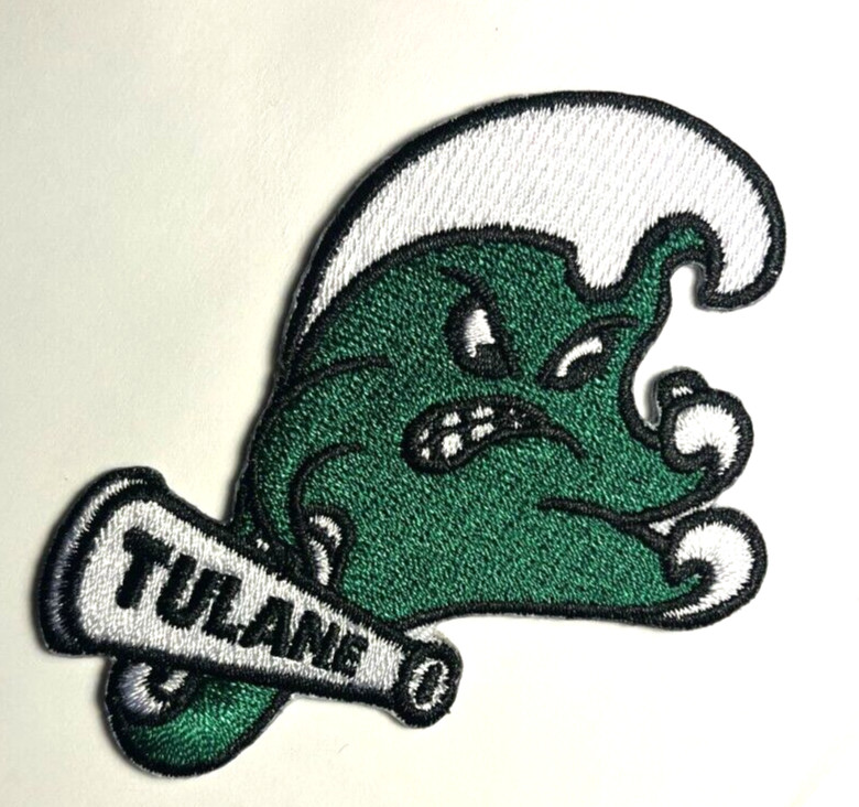 tulane patch TULANE GREEN WAVE Tulane patch 3" wide iron or sew on tulane patch