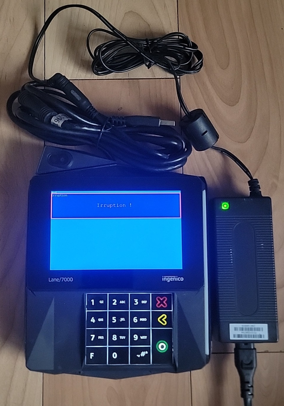 Ingenico Lane 7000 5-inch Credit Card Terminal & HDMI Power Supply FOR REPAIR