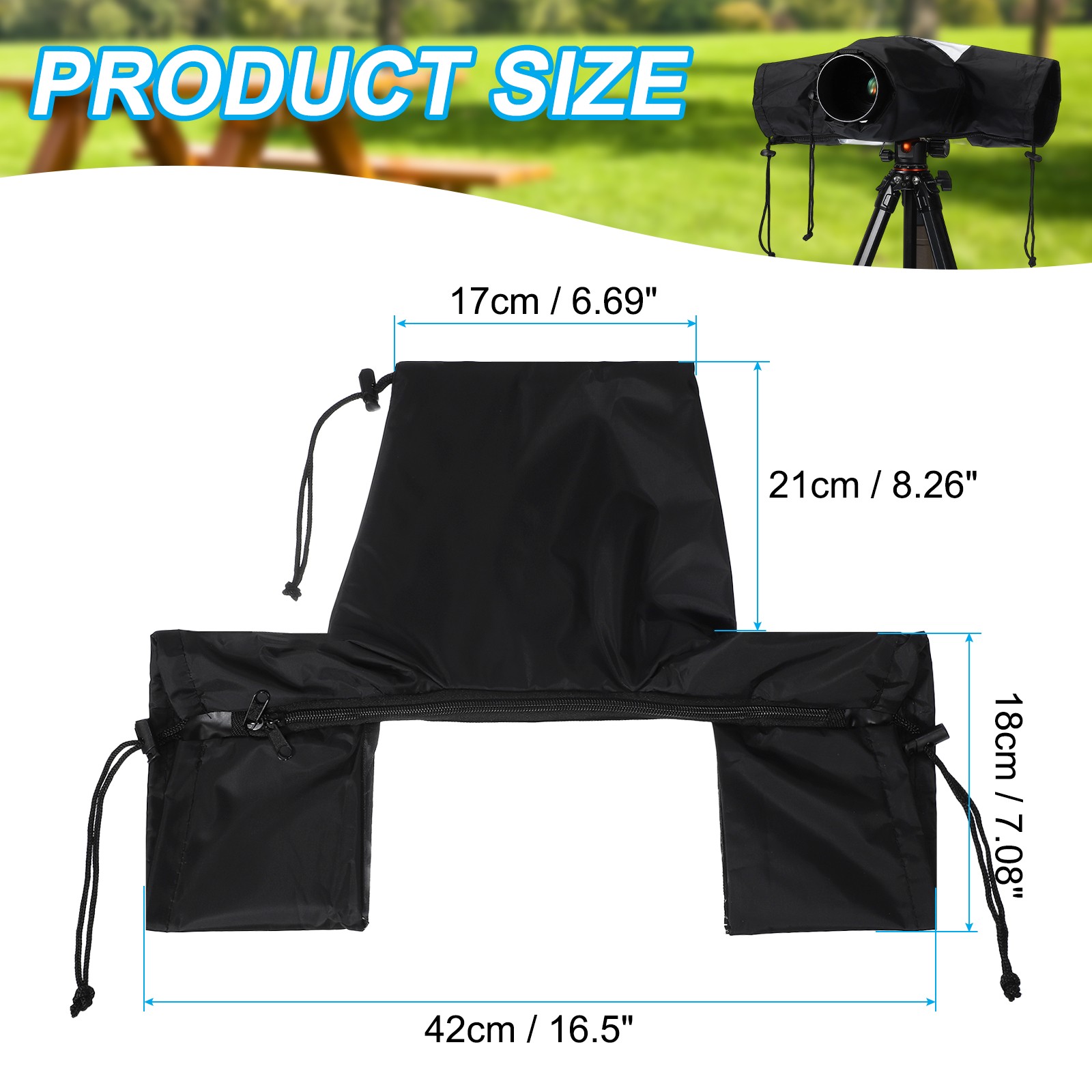 Waterproof Camera Rain Cover, Black