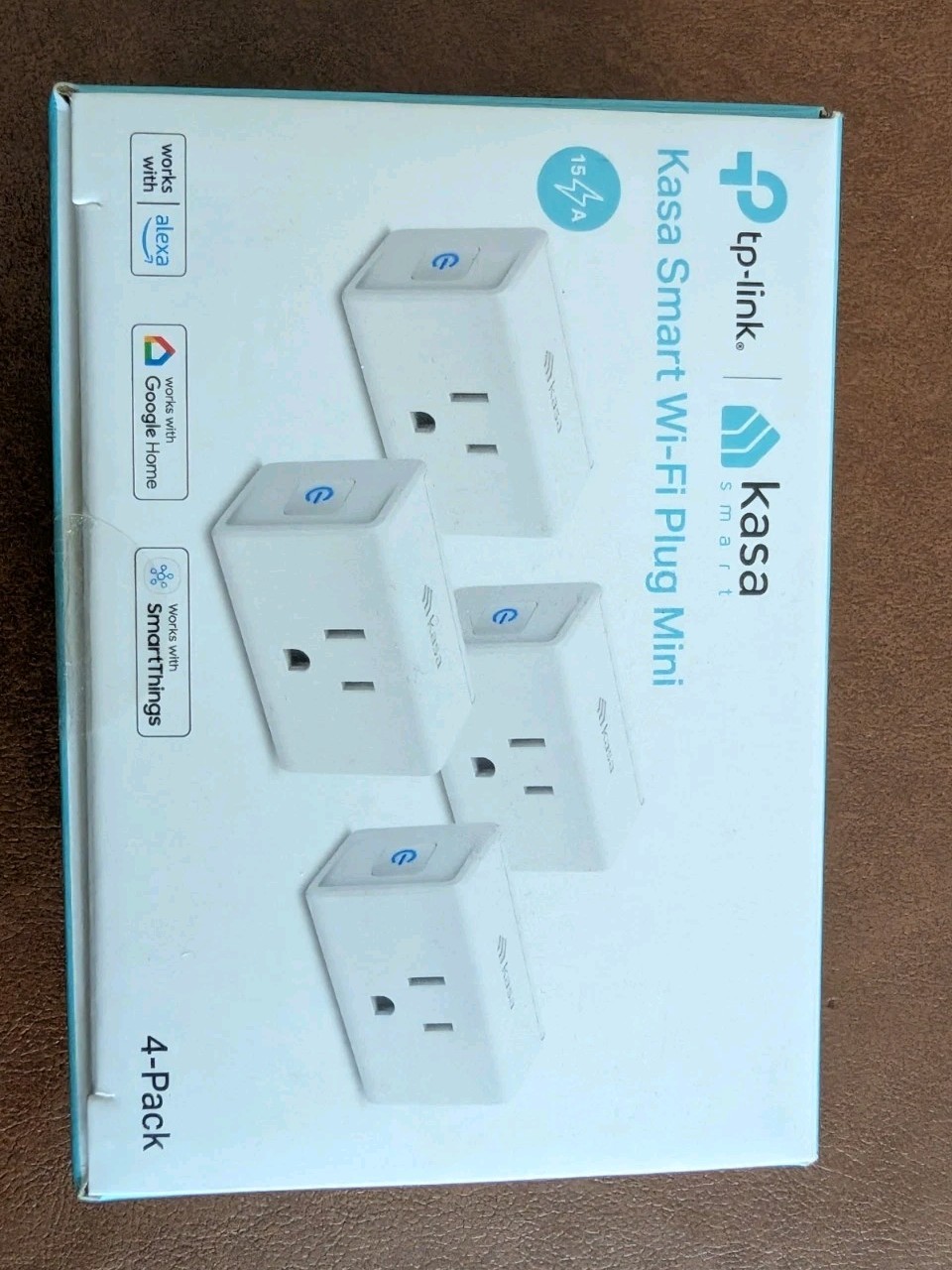 Tp-link Kasa Smart Plug Mini 15A, Smart Home Wi-Fi Outlet  4-Pack(EP10P4) ,White