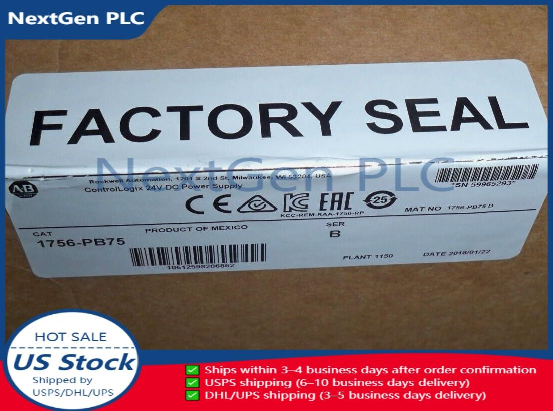 New Allen-Bradley AB 1756-PB75 / B ControlLogix 24V DC Power Supply 1756PB75