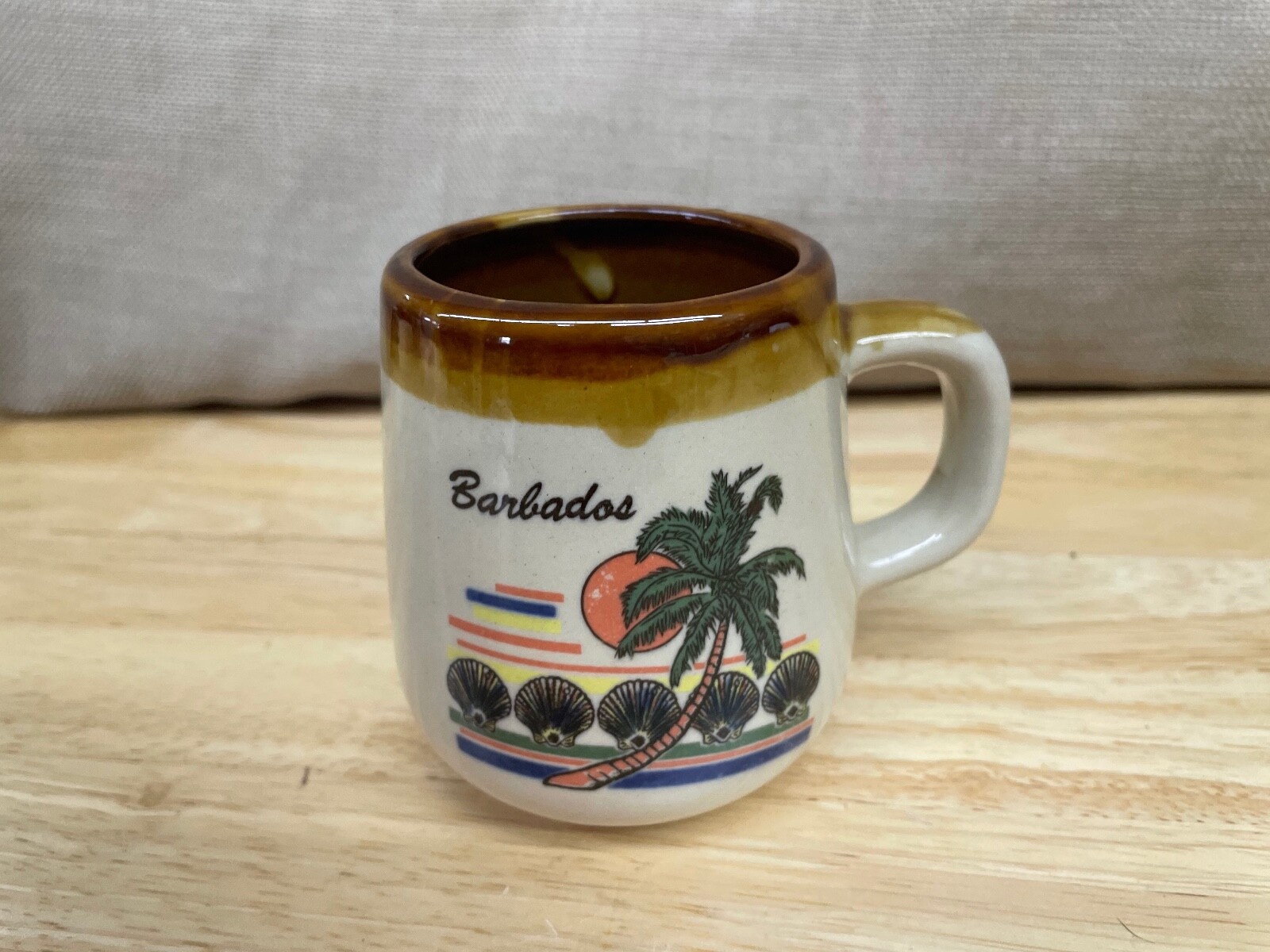 Barbados Coffee Mug  4" x 2 1/2" in size vintage