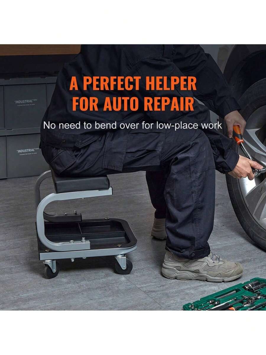 Wheeled Rolling Garage Work Bench 250-lb Capacity, Black