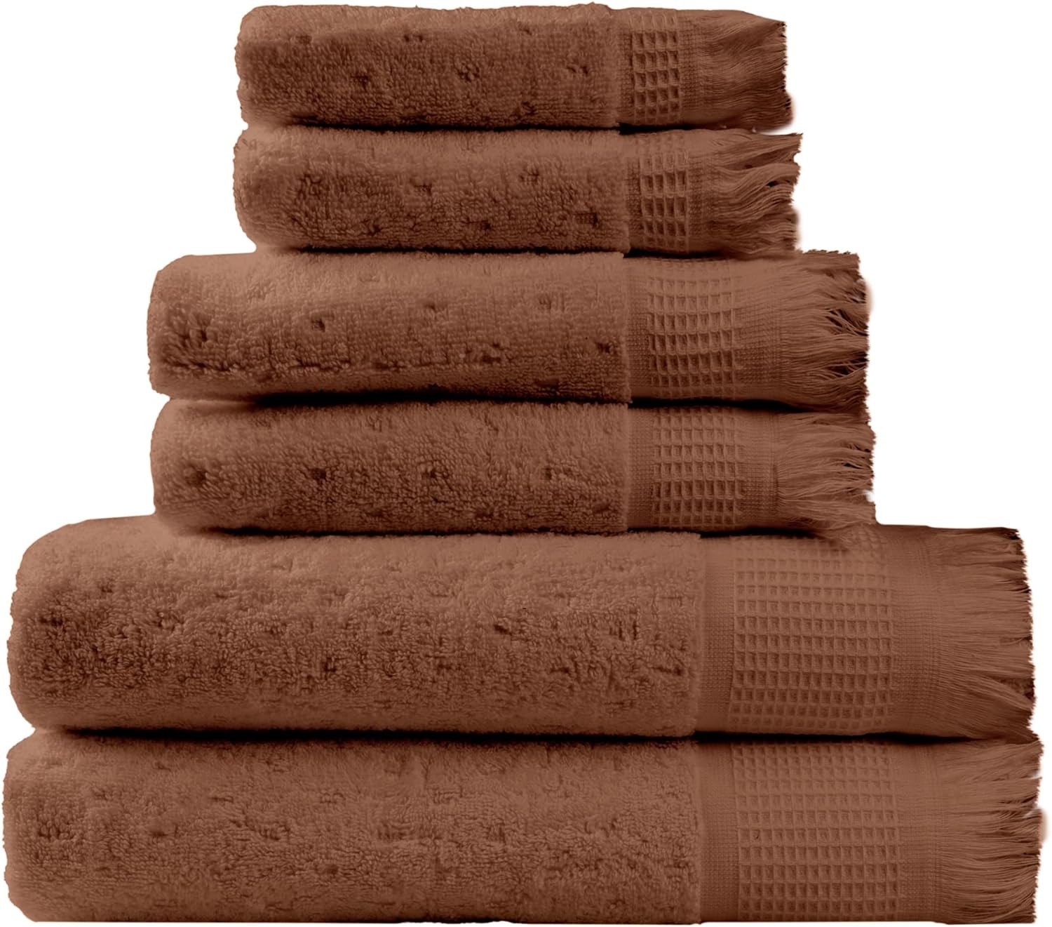 SOFE H&L | NADIAS Luxury Turkish Cotton Towels Set of 6 (2 Bath Towels 2 Hand