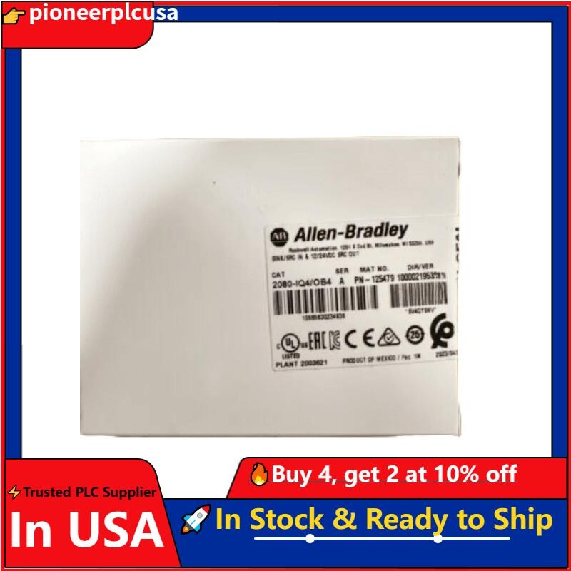 New Sealed Allen Bradley 2080-IQ4OB4 Digital I/O Combo Module US Free Tax