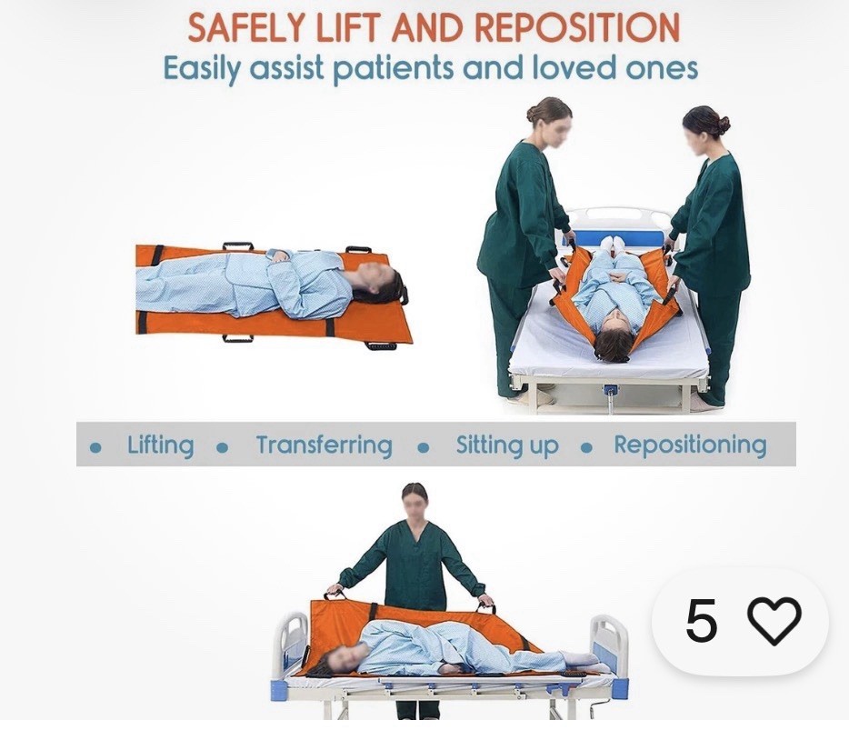 Patient Emergency Medical Portable Soft Stretcher with Safety Belt, 1Pack Blue