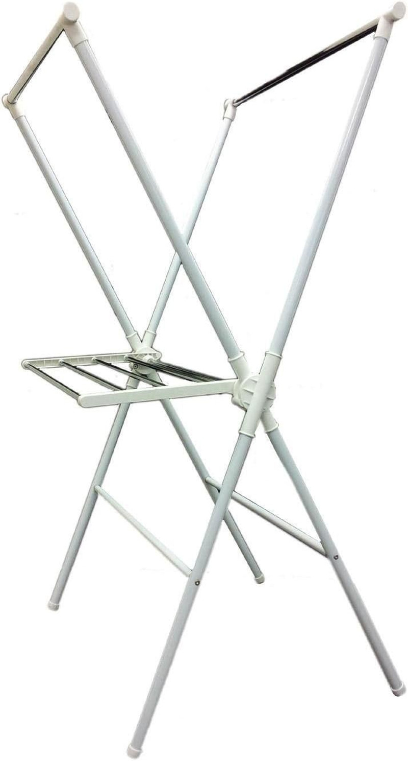 International NR515WHT White Folding Laundry Rack - Space-Saving Design