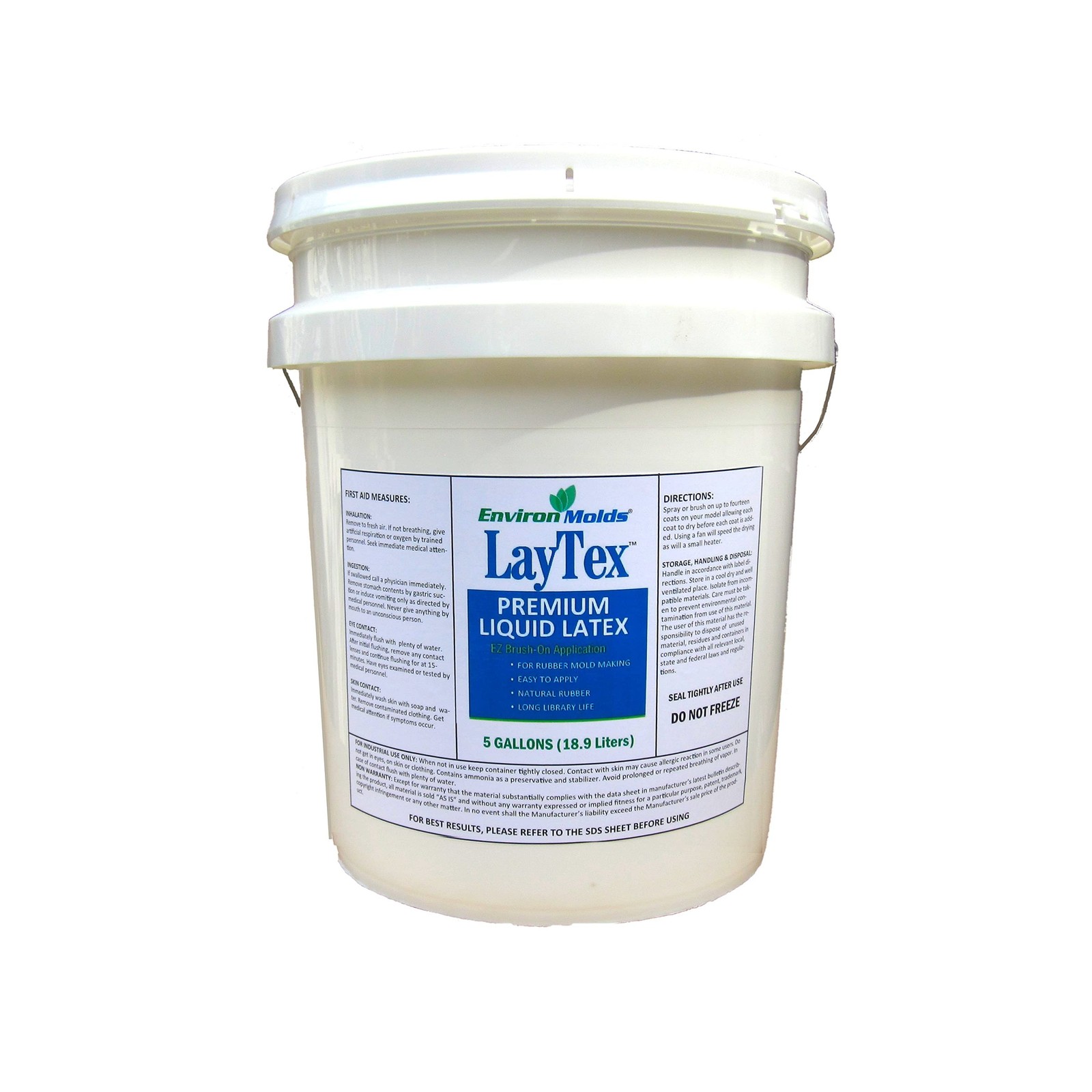 EnvironMolds LayTex Liquid Latex Mechanical Mold Making Rubber, 5-Gallon - Qu...