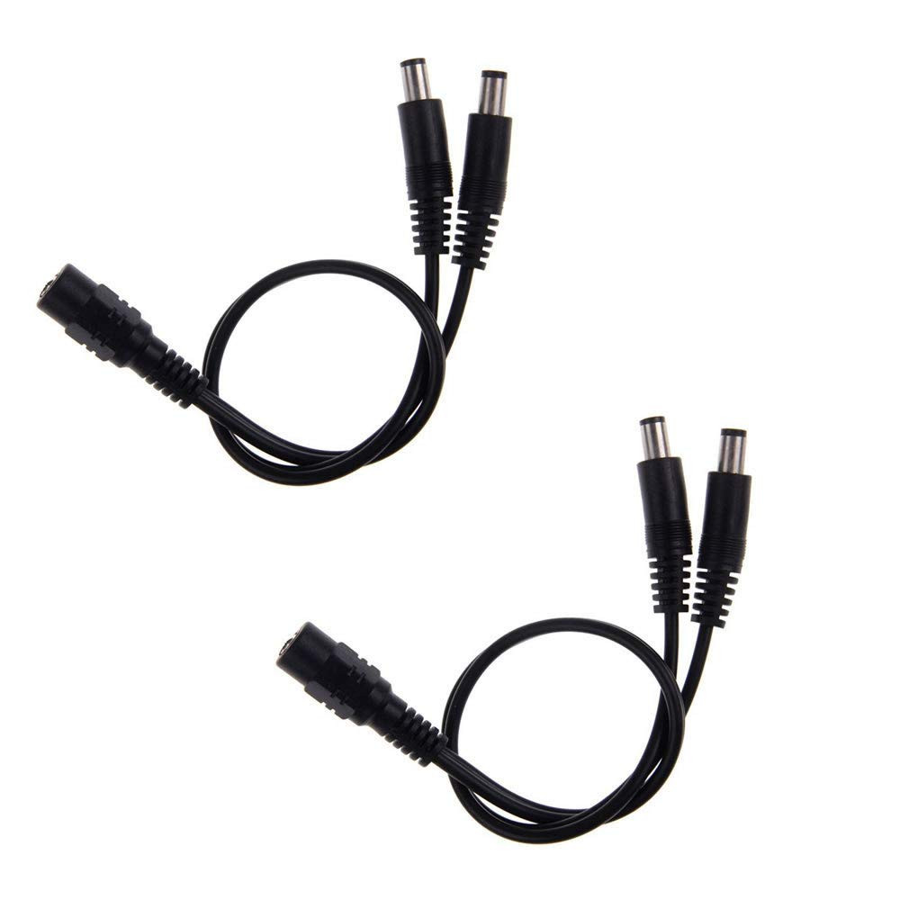 2Pcs DC Power 1 Female to 2 Male 5.1Mm X 2.1Mm DC Power Adapter Splitter Cable f