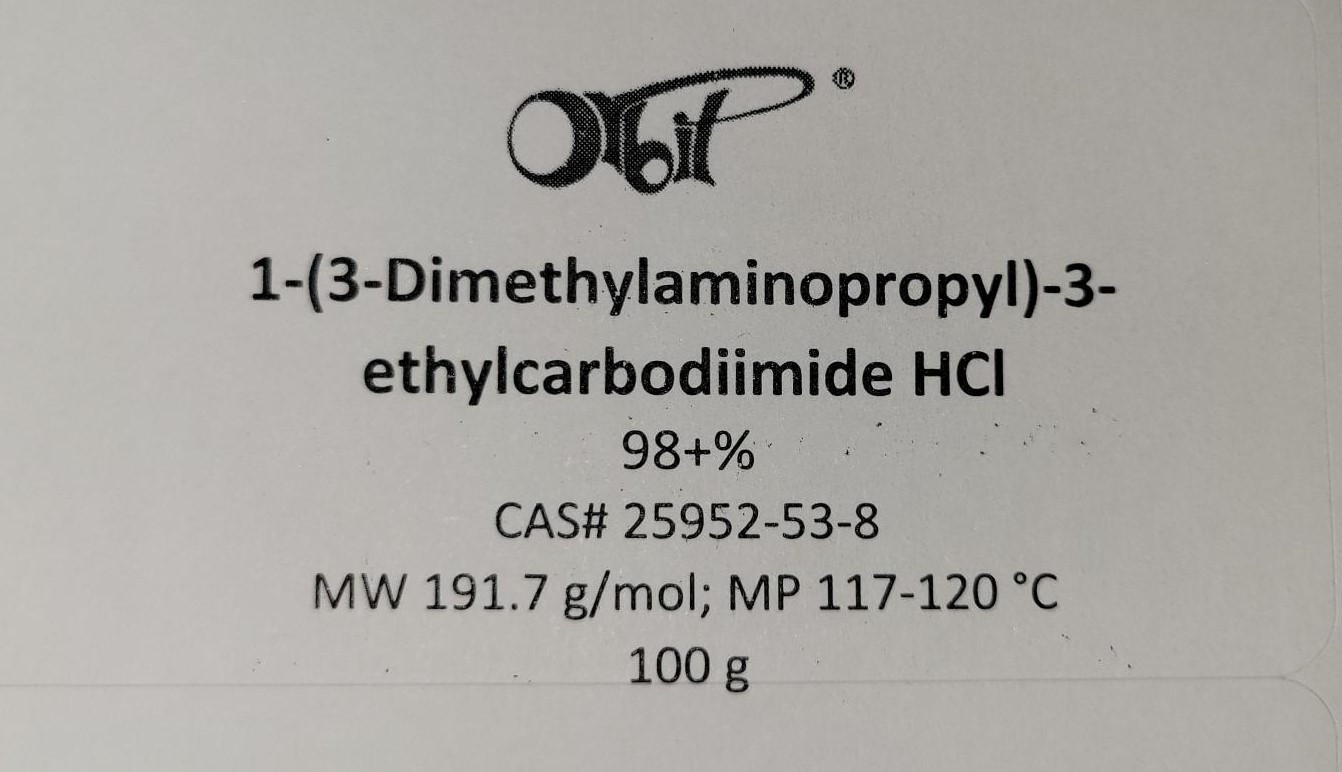 EDC x HCl (100g) [CAS#25952-53-8] N-(3-DlMETHYLAMlNOPROPYL)-N'-ETHYLCARBODllMlDE
