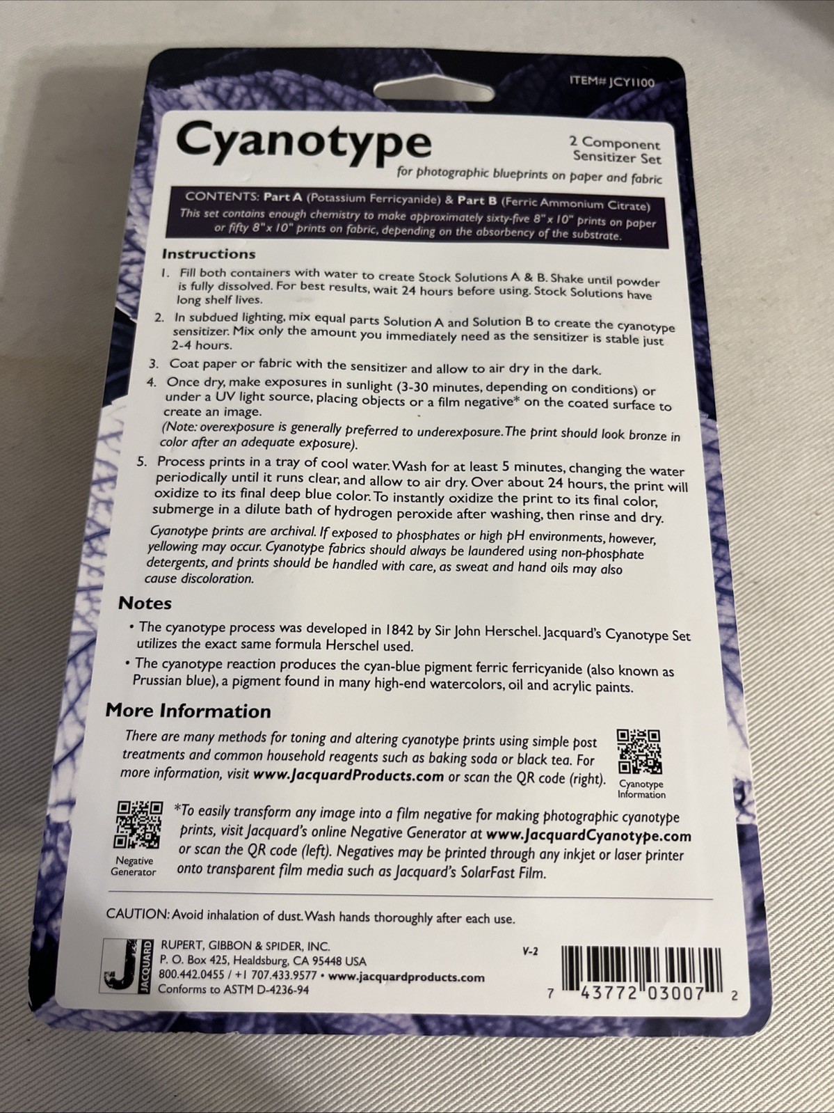 Jacquard Cyanotype Chemistry Set
