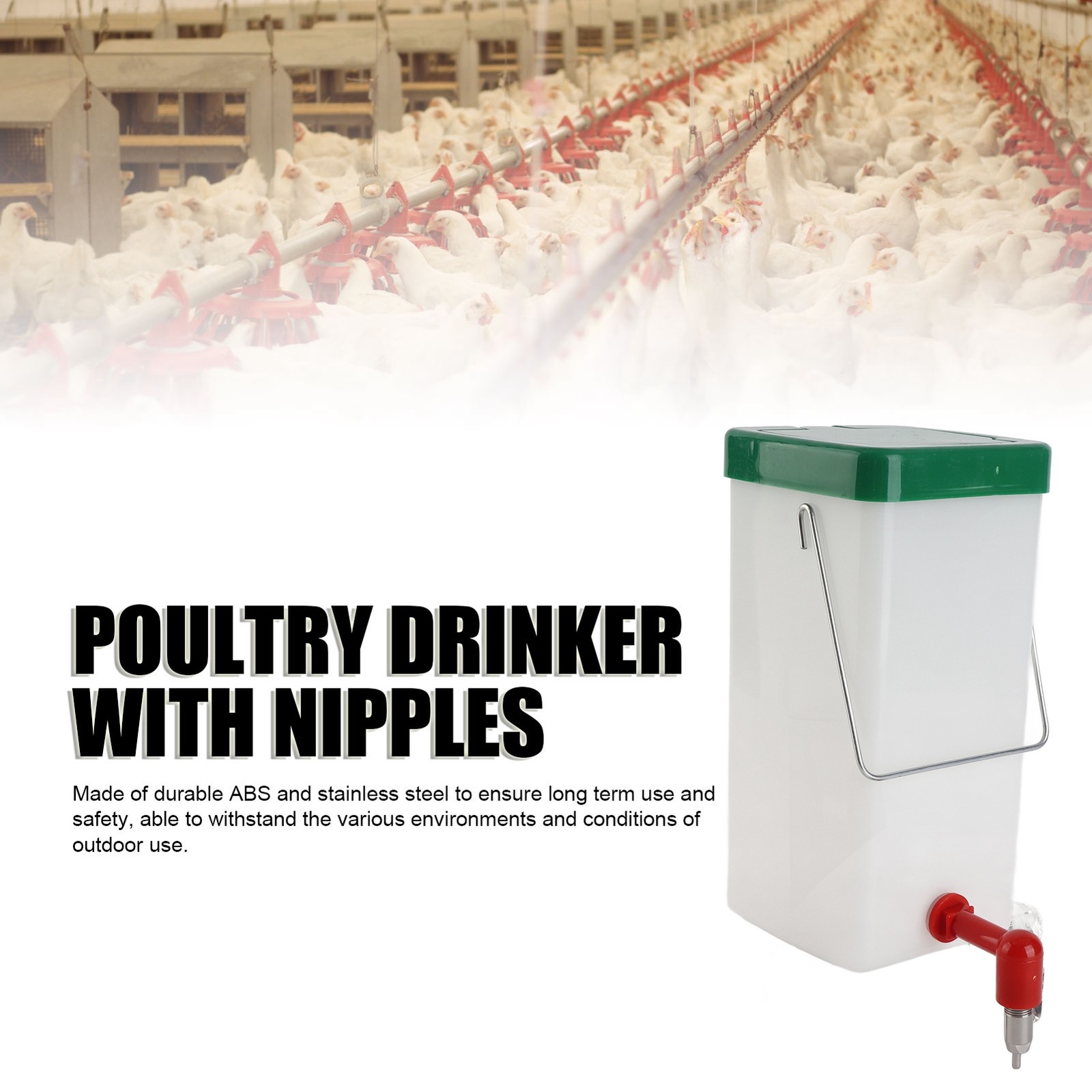 Hanging Chicken Nipple Waterer 1L Leak Proof Poultry Drinker