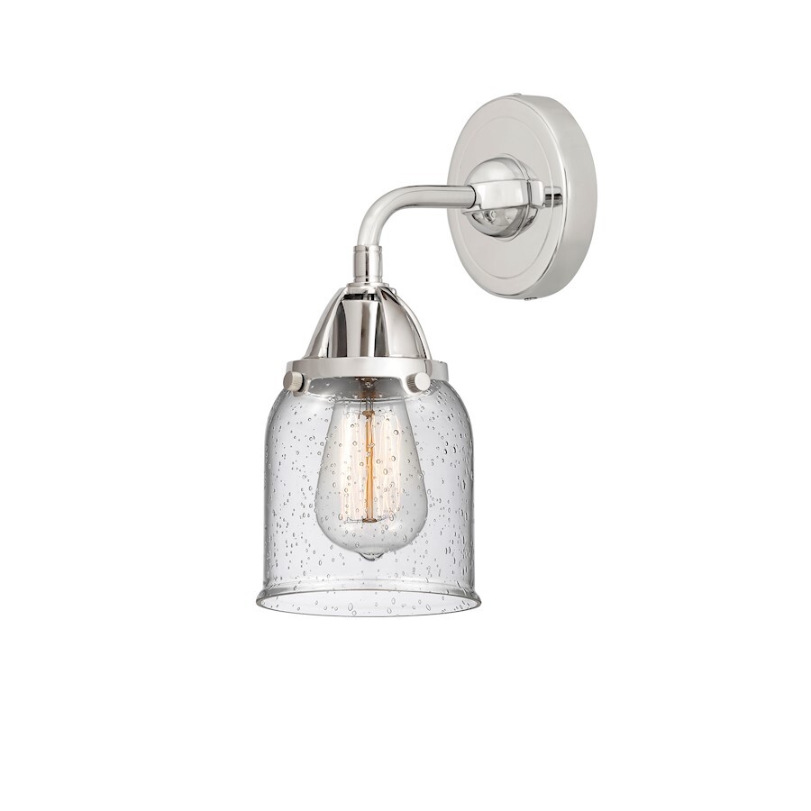 Innovations Small Bell 1 Light 5" Sconce, Polished Chrome/Seeded - 288-1W-PC-G54