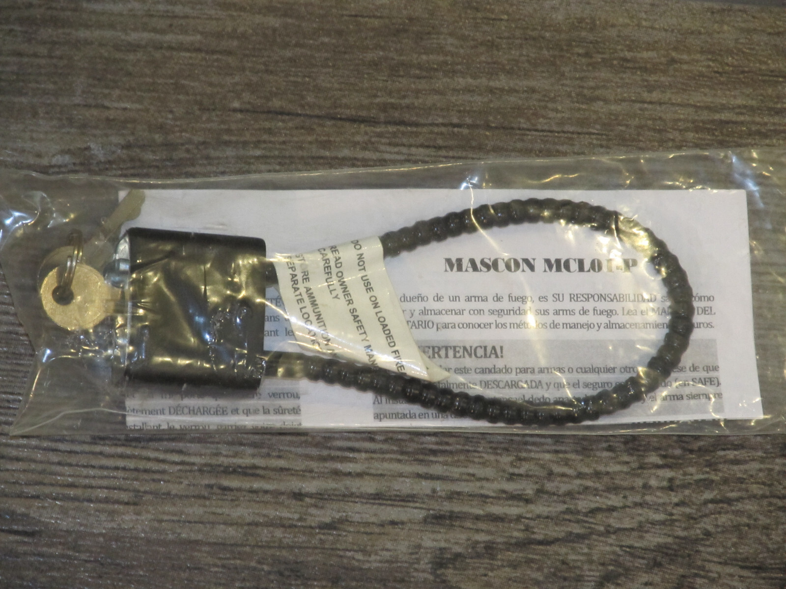NEW MASCON 30MM Black MCL02-P Cable Gun Lock come with 2 Keys and Instructions