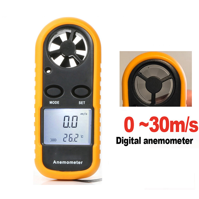 GM816 Digital Handheld Anemometer Wind Speed Gauge Air Flow Meter Thermometer