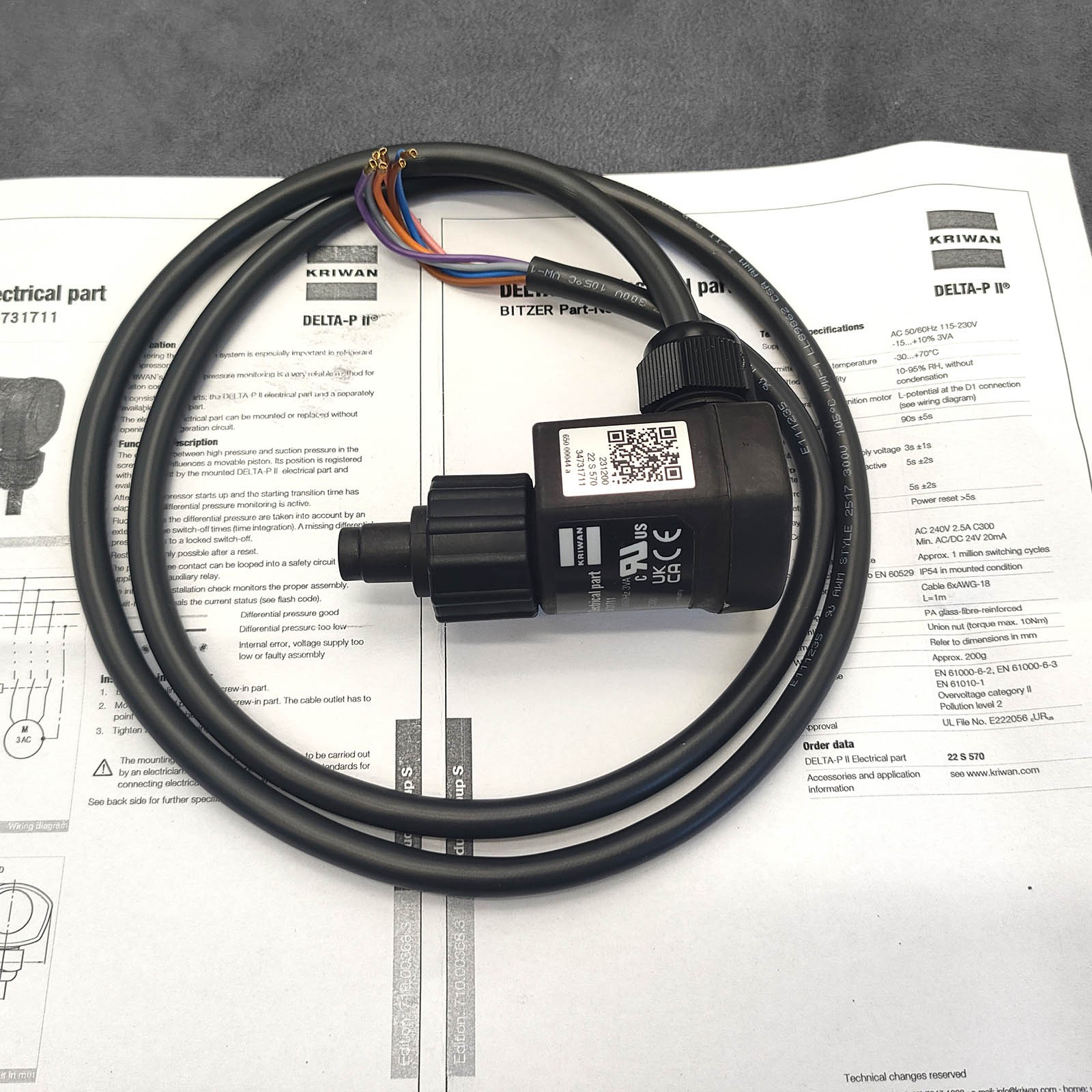 New Compressor Oil Pressure Differential Switch for BITZER DELTA-PII 34731711