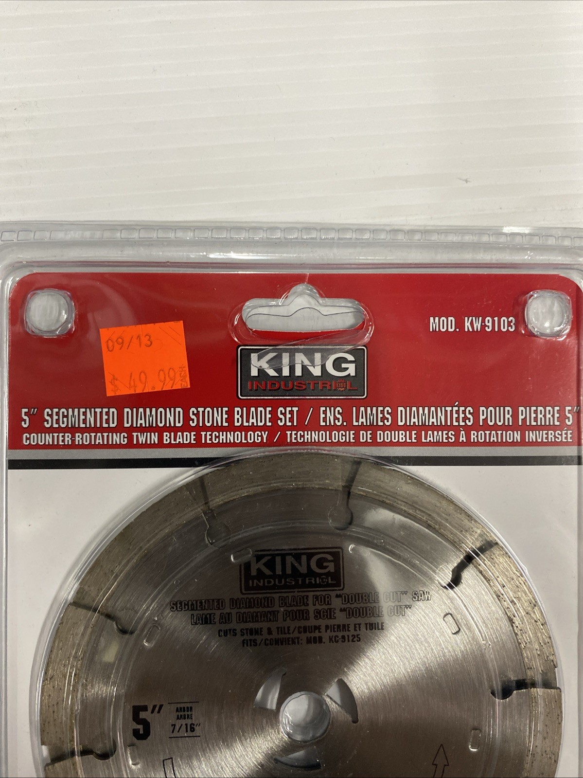 King Canada KW9103 5” Segmented Diamond Blade Set Stone Masonry Cutting NOS