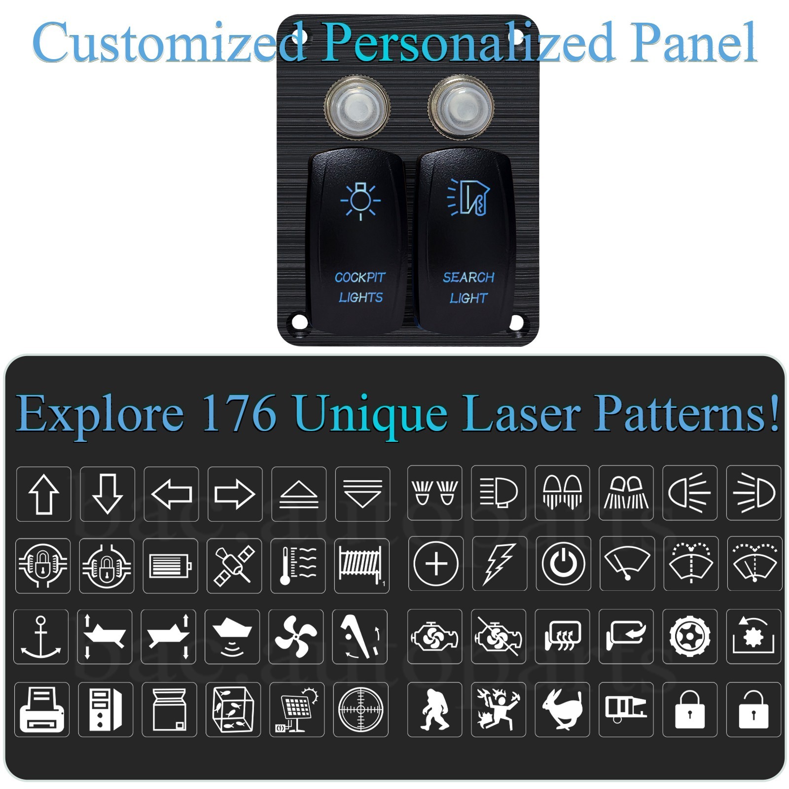 Customize LED Rocker Switch Panel Waterproof Circuit Breaker for Marine Boat RV