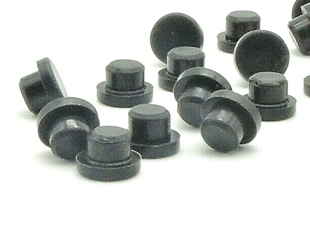 3/8” Rubber Hole Plugs 5/8" OD Compression Push In Stem Bumper 12 Per Pack