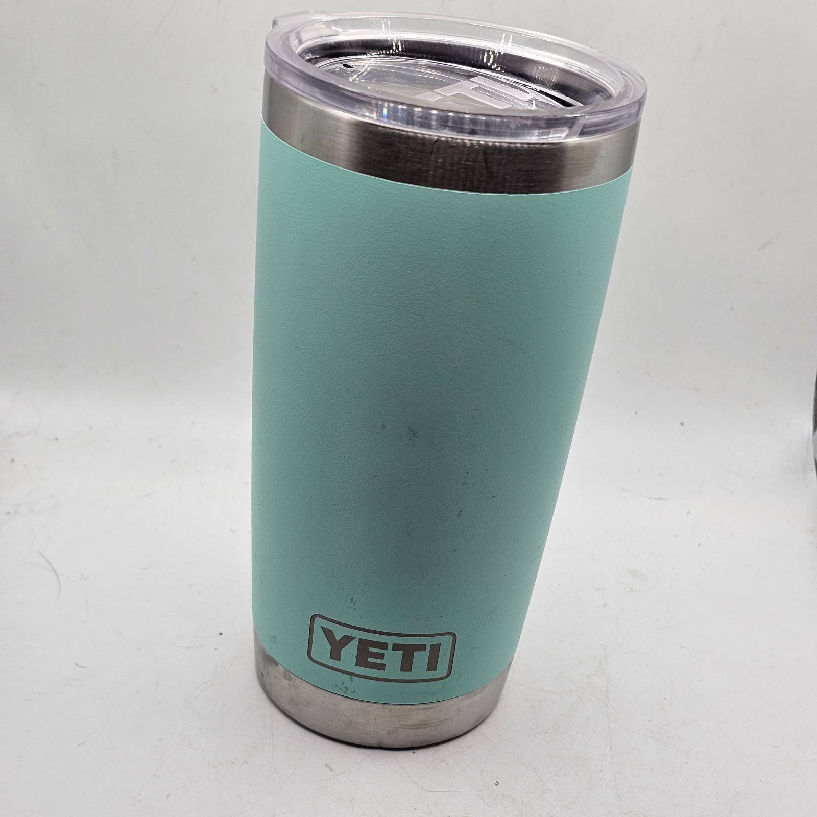 Yeti Travel Tumbler 16oz Seafoam Green Hot Travel Insulted Mug With Clear Lid