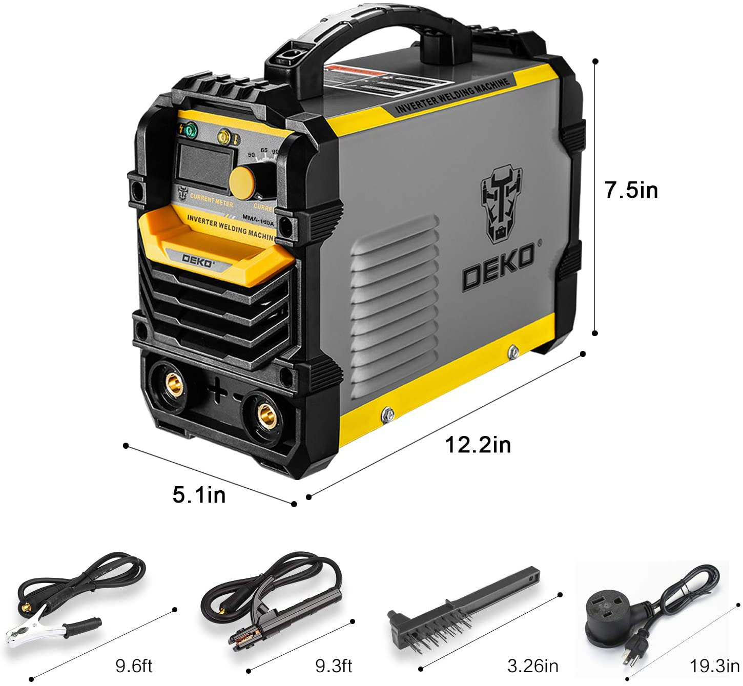 160A ARC Welder Machine IGBT Digital Display Electrode Holder Work Clamp Input