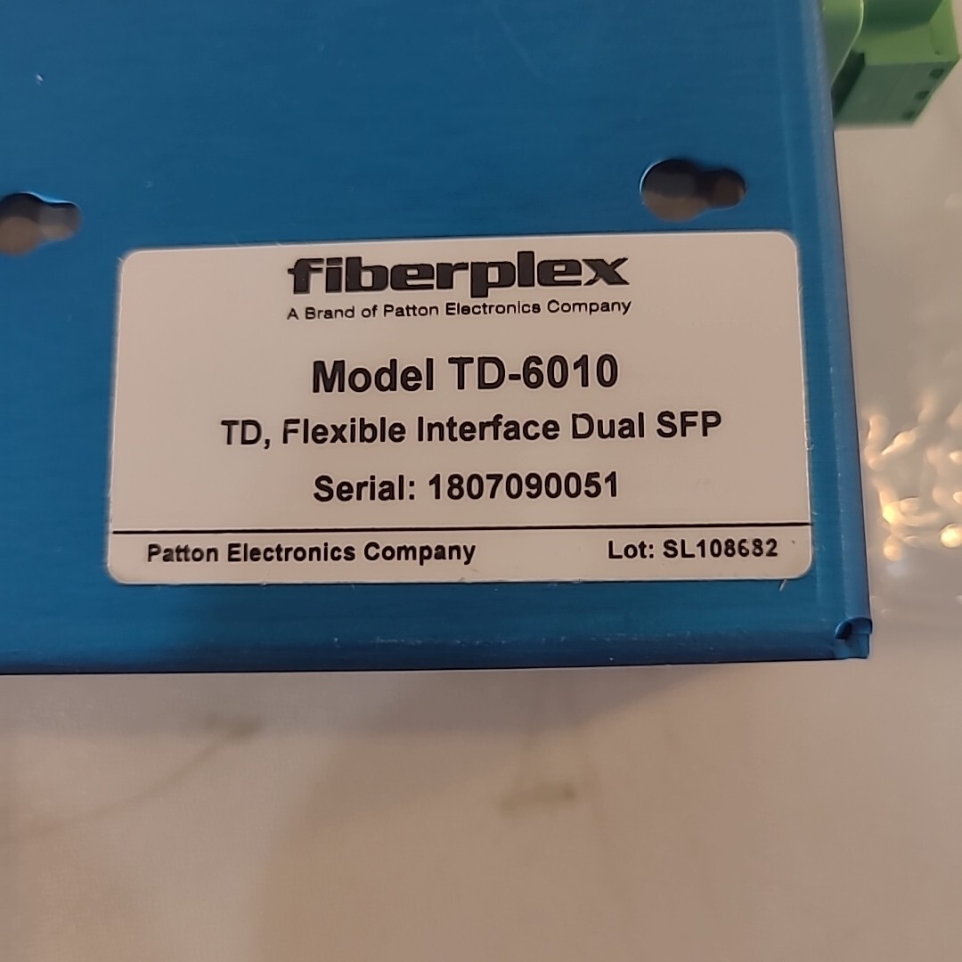 Patton Fiberplex Technigies TD-6010 Flexible Interface Dual SFP/SPF+ Workbox