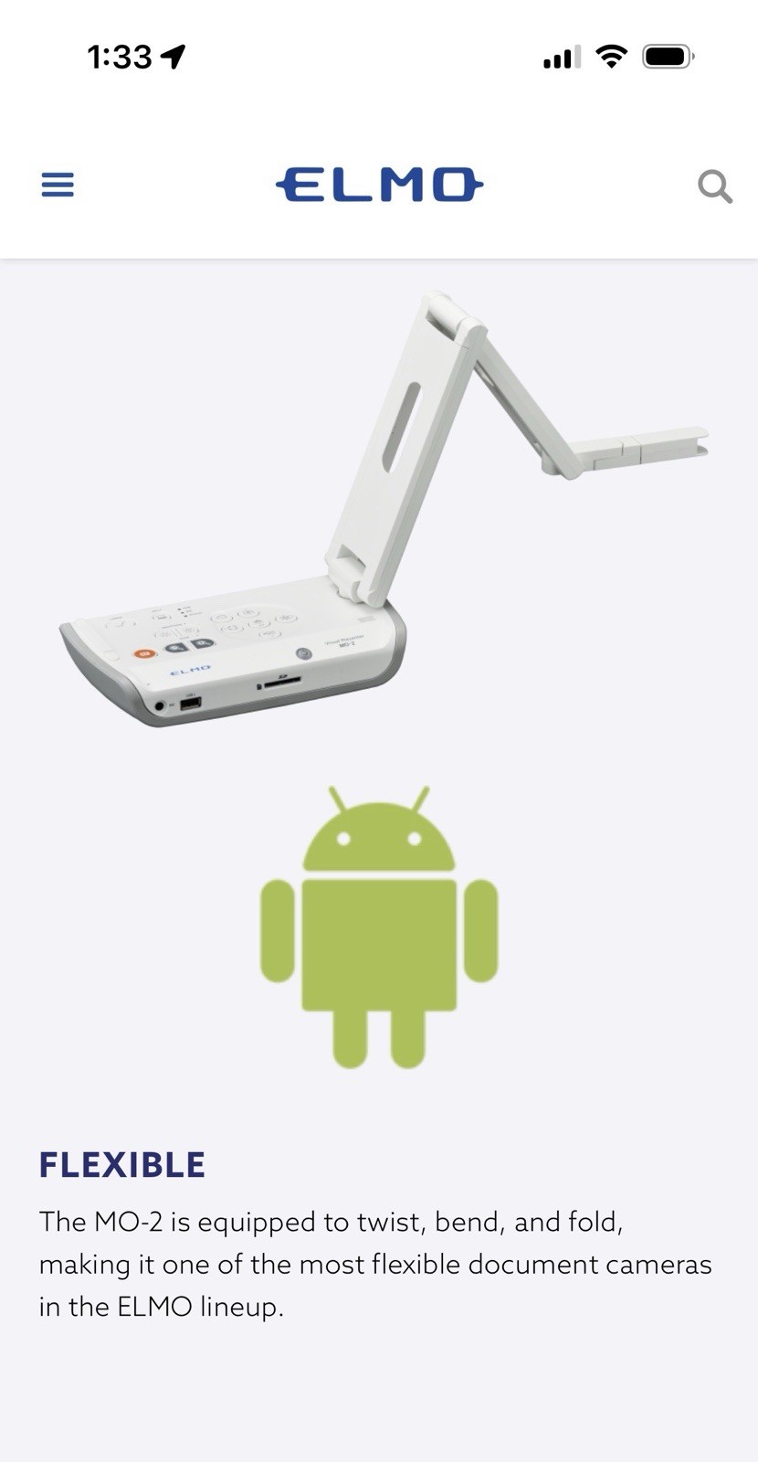 Elmo MO-2 Full HD Stem Document Camera