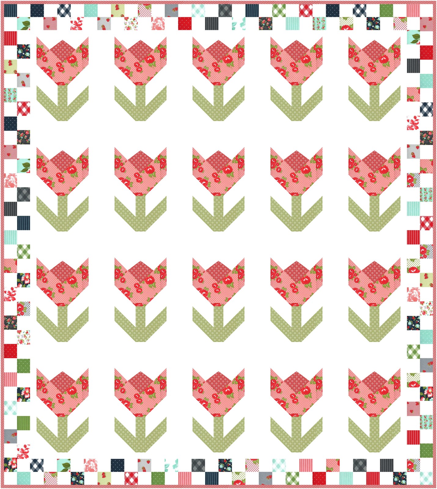 RUBY TULIPS Quilt Pattern Pastry Shop Quilts