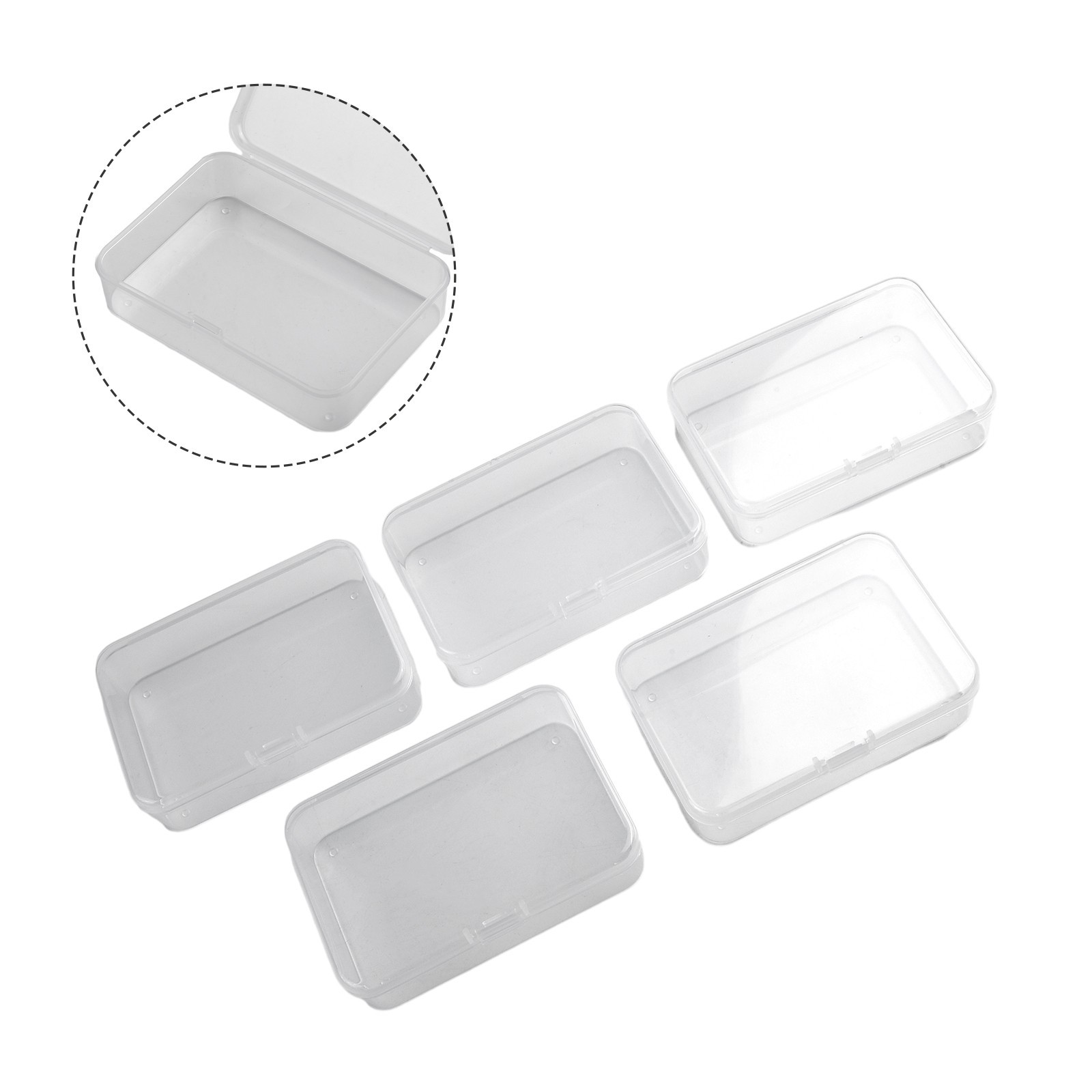 5pc Clear Plastic Storage Box Playing Cards Case Jewelry Beads Card Holder Boxes