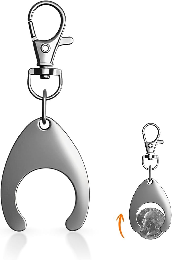 BCB Metal Coin Holder Keychain - Quarter Case for Parking,Toll Booths,Vending