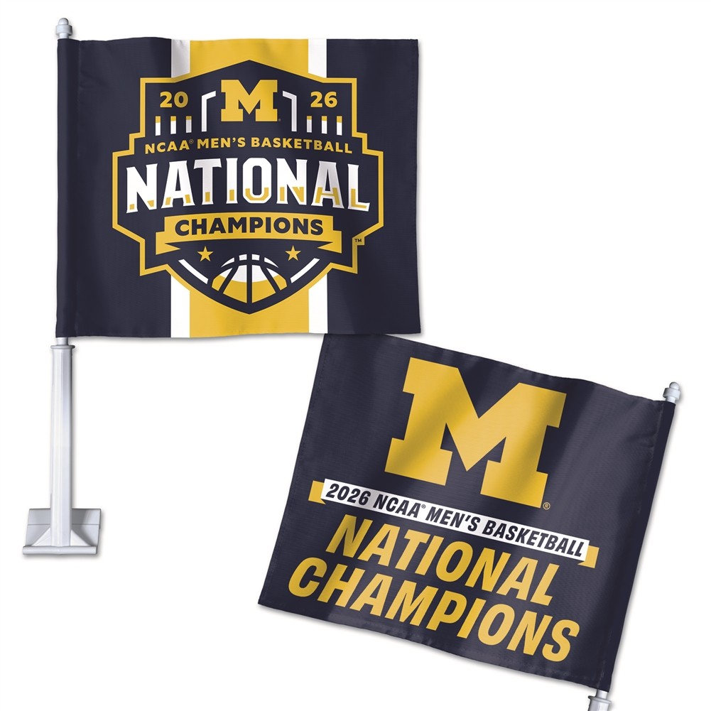 Michigan Wolverines 2026 Men's Basketball National Champions Car Flag