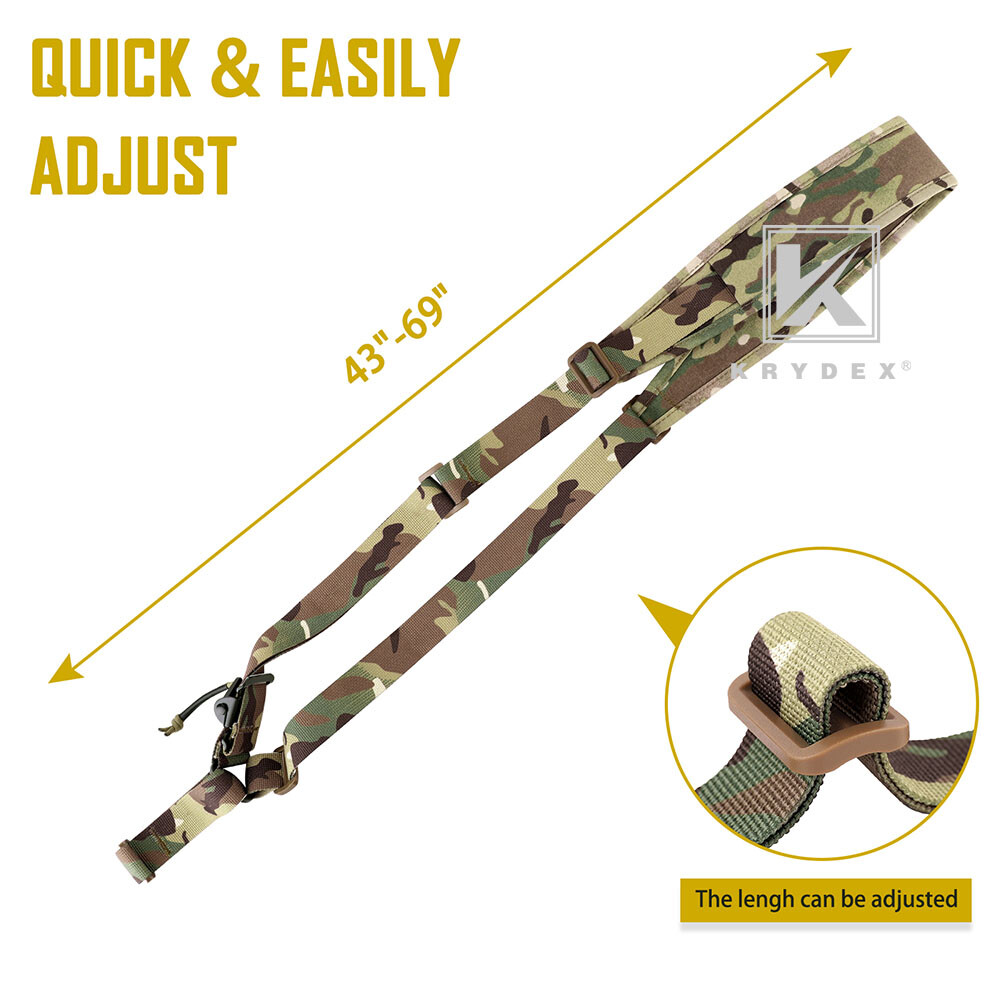 KRYDEX Tactical Sling Strap Modular Slingster Pull Tab Single Point Quick Adjust