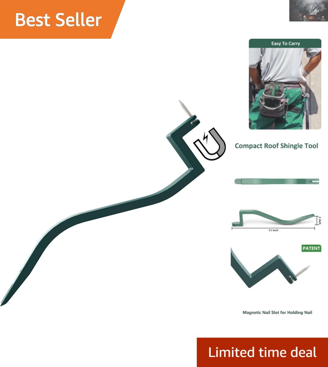All-in-One Heavy Duty Shingle Tool with Magnetic Feature - Compact & Lightweight