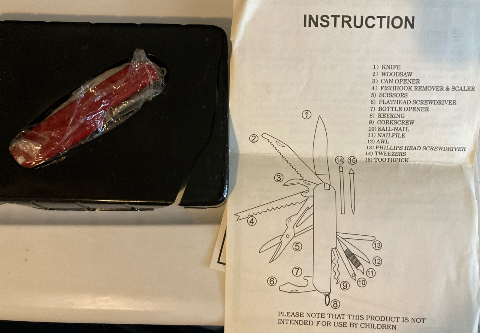 NIB Vintage Hanig & Company Multi-tool For Your Pocket -Red-w/ Paperwork And Box