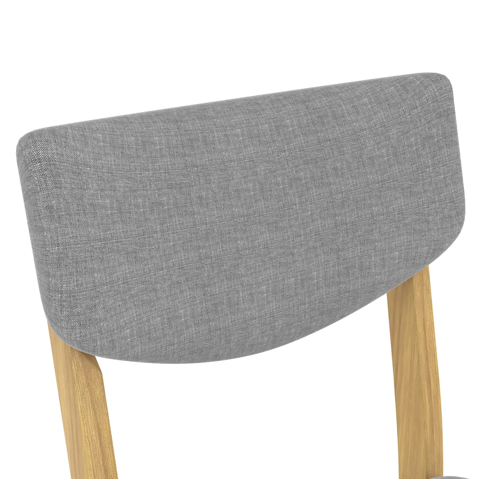4-Piece Rustic Farmhouse Dining Chair - Solid Wood Frame with Gray Fabric Cush