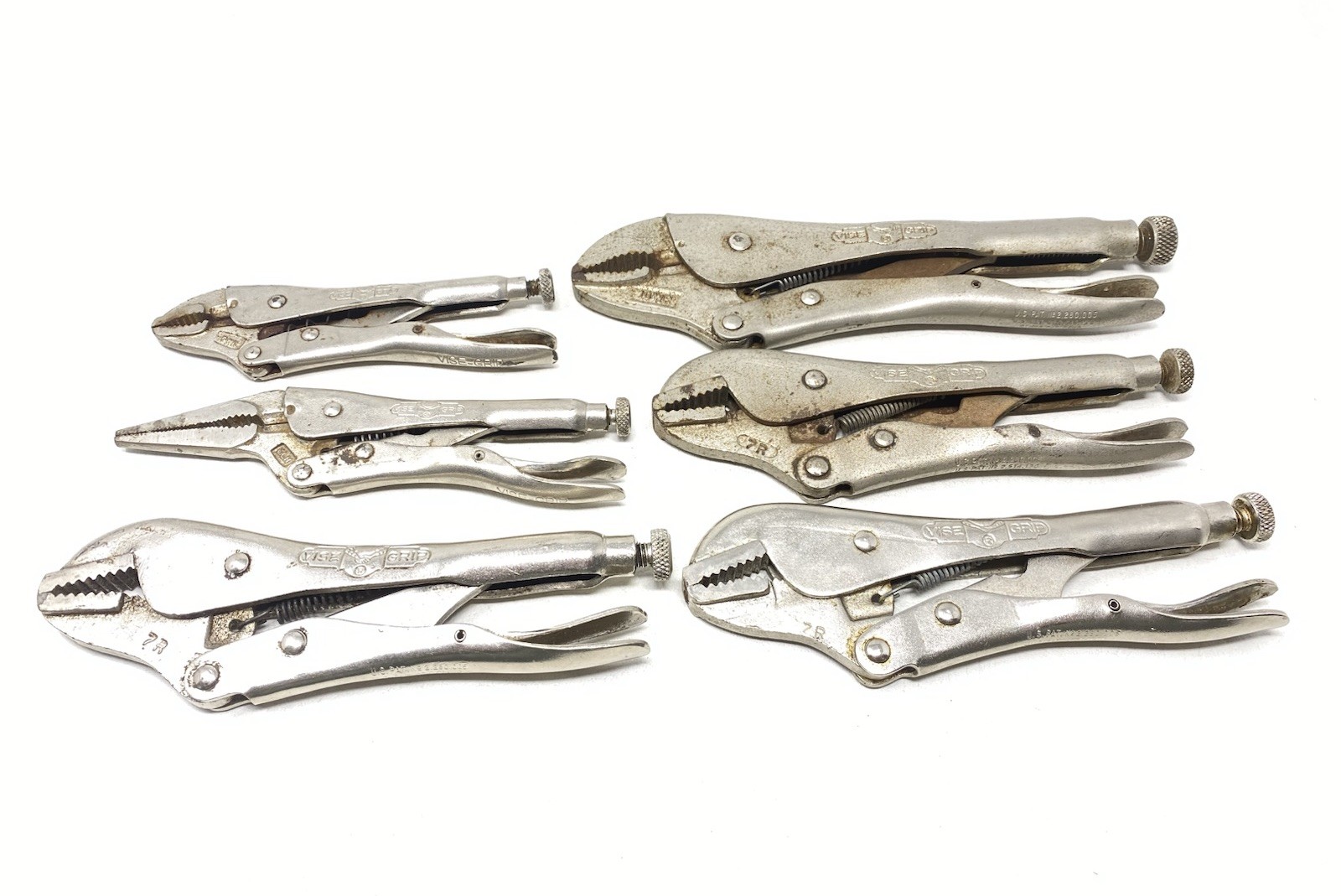 Lot Of 6 Vintage Peterson Dewitt Vise Grip 7R, 10WR, 6LN, 5WR Locking Pliers USA