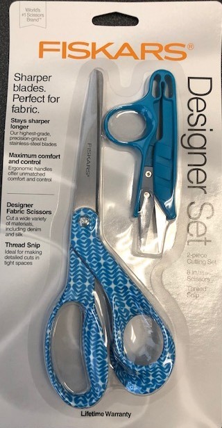 Fiskars 154162-1014 Designer 2 Piece Cutting Set 8" Scissors & Thread Snip