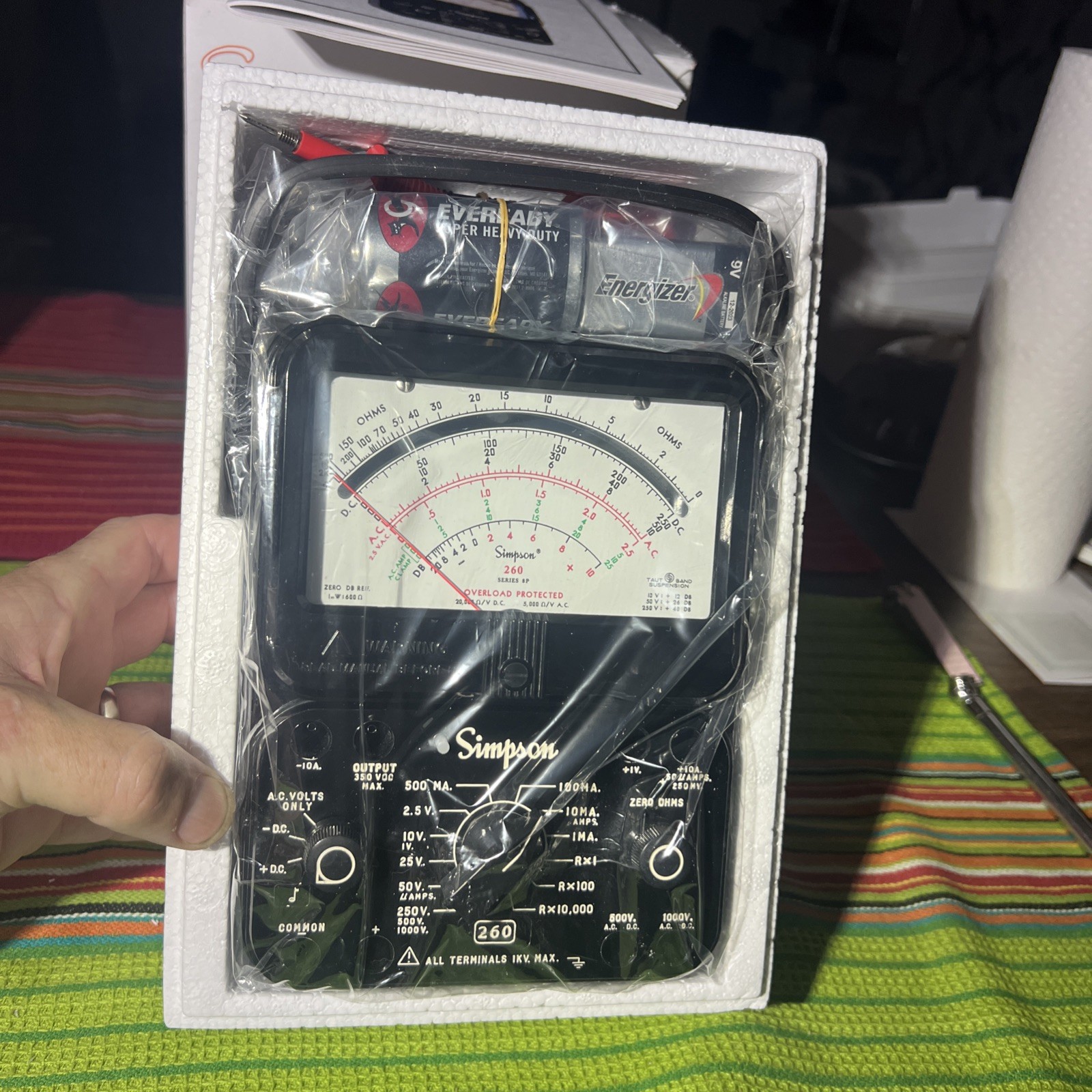 NEW 260-8P Simpson 12391, Relay Protected Black Analog Multimeter IN BOX
