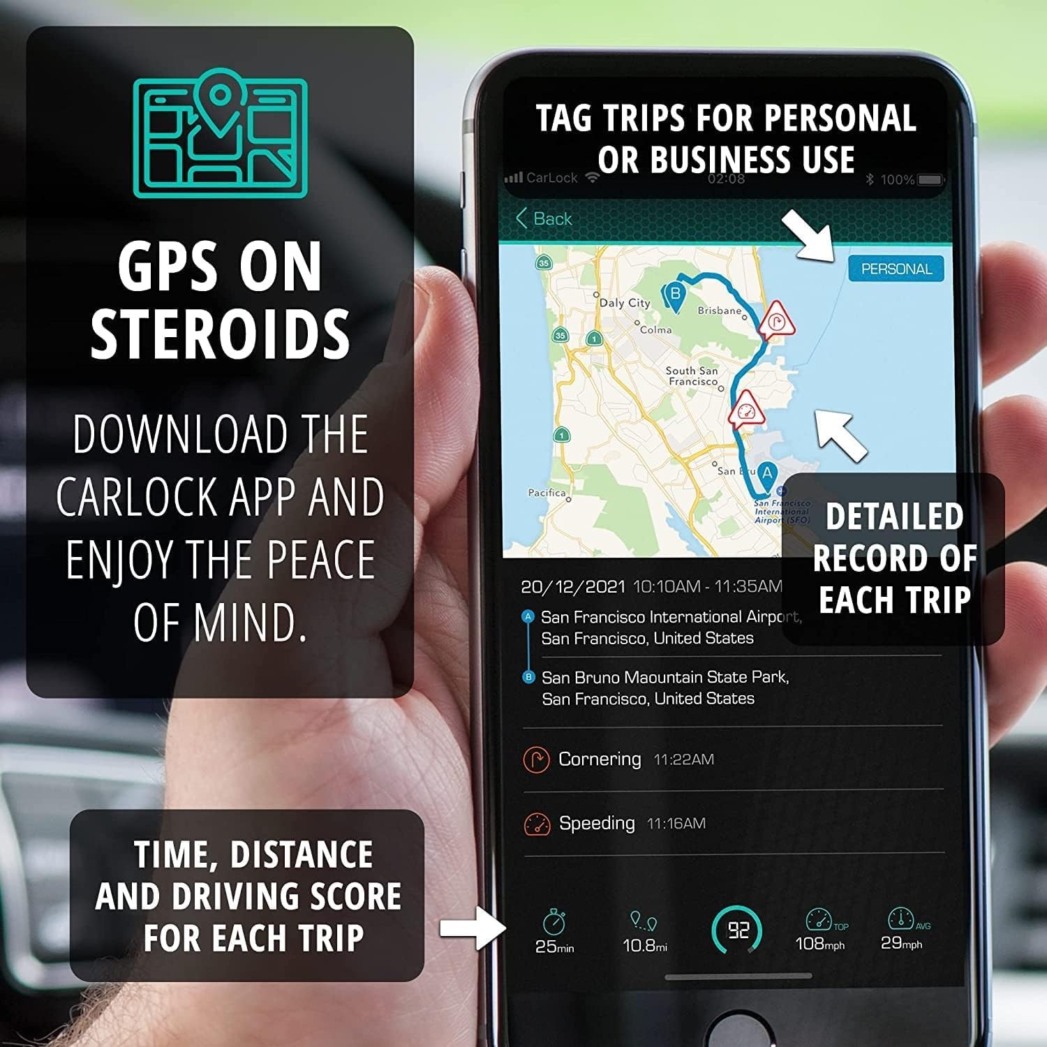 CARLOCK Wired Hidden GPS Tracker 4G LTE AntiTheft, Instant Alerts, Easy Setup